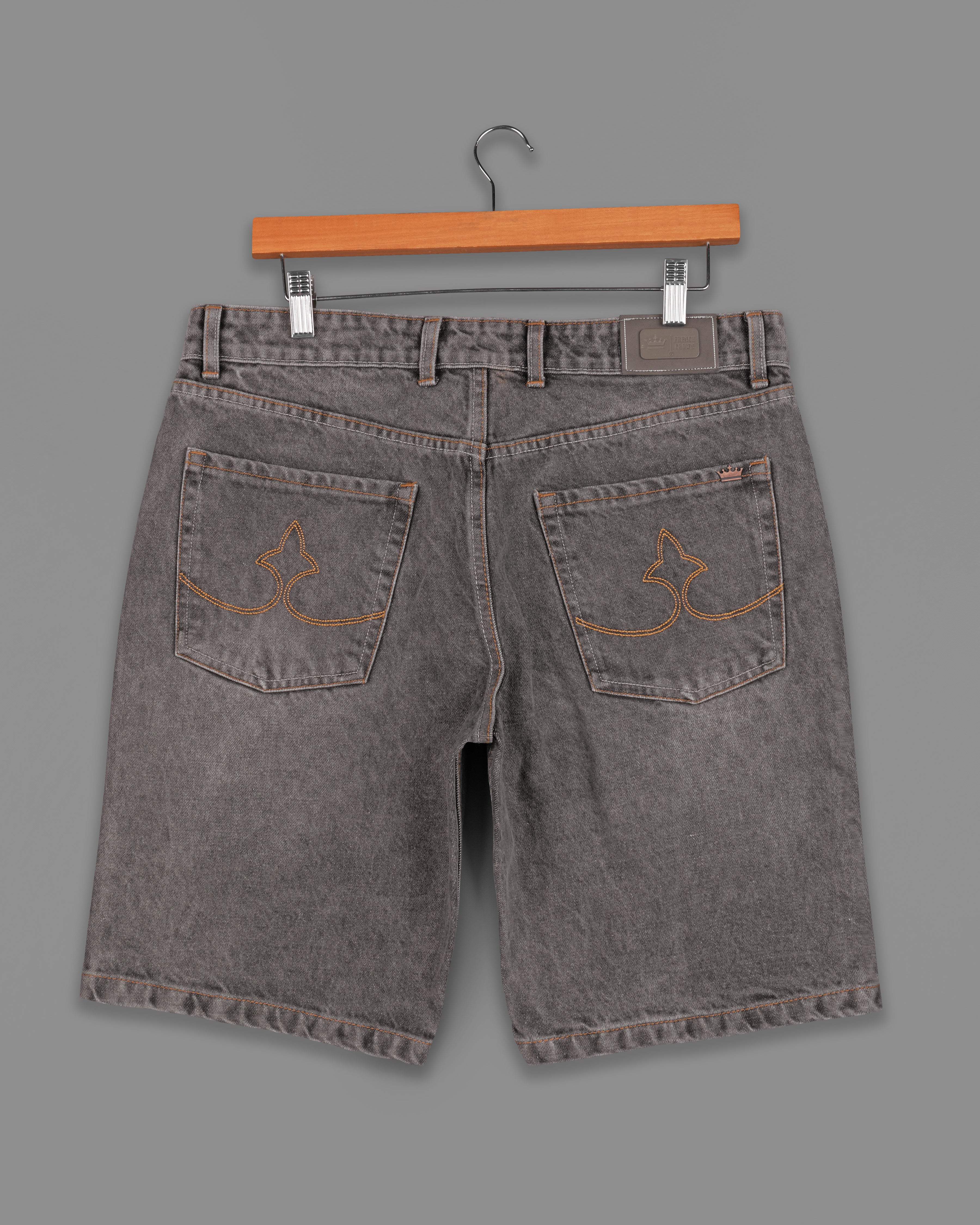 Emperor Gray Mildly Distressed Stone Wash Denim Shorts SR217-28, SR217-30, SR217-32, SR217-34, SR217-36, SR217-38, SR217-40, SR217-42, SR217-44