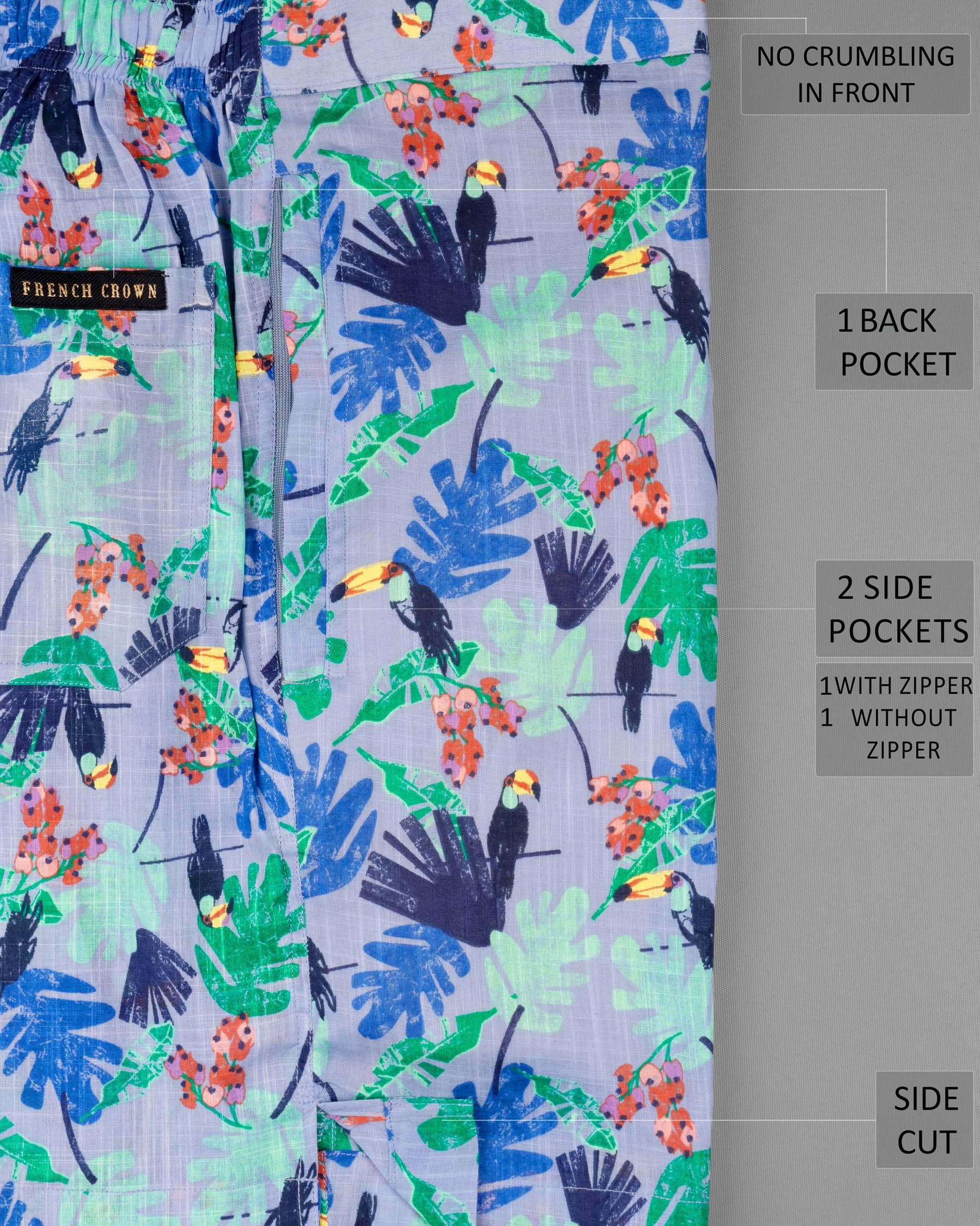 Blue Bell Tropical Print Premium Cotton Shorts SR126-28, SR126-30, SR126-32, SR126-34, SR126-36, SR126-38, SR126-40, SR126-42, SR126-44