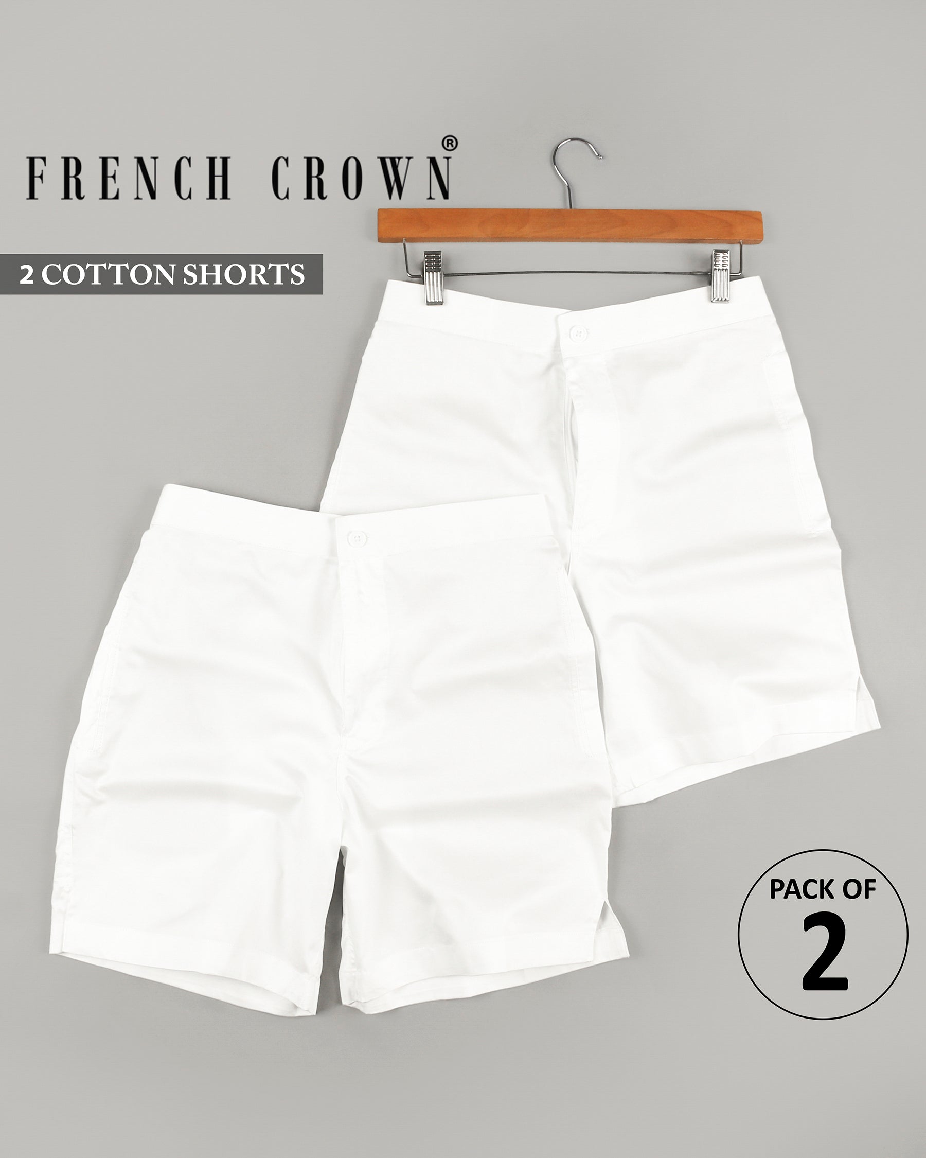 Two Bright White Super soft Premium Cotton Shorts