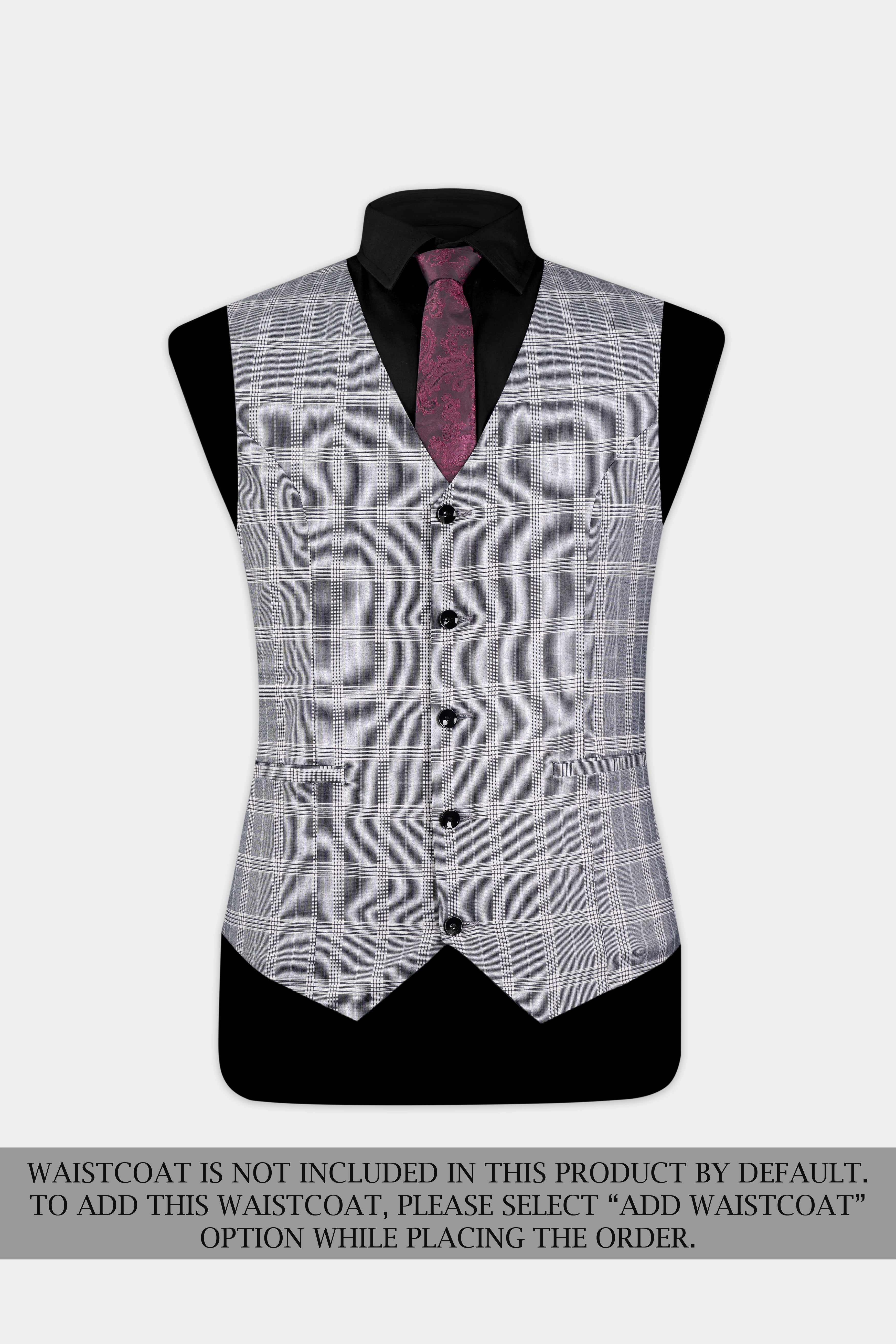 Monsoon Gray Plaid Double-Breasted Suit