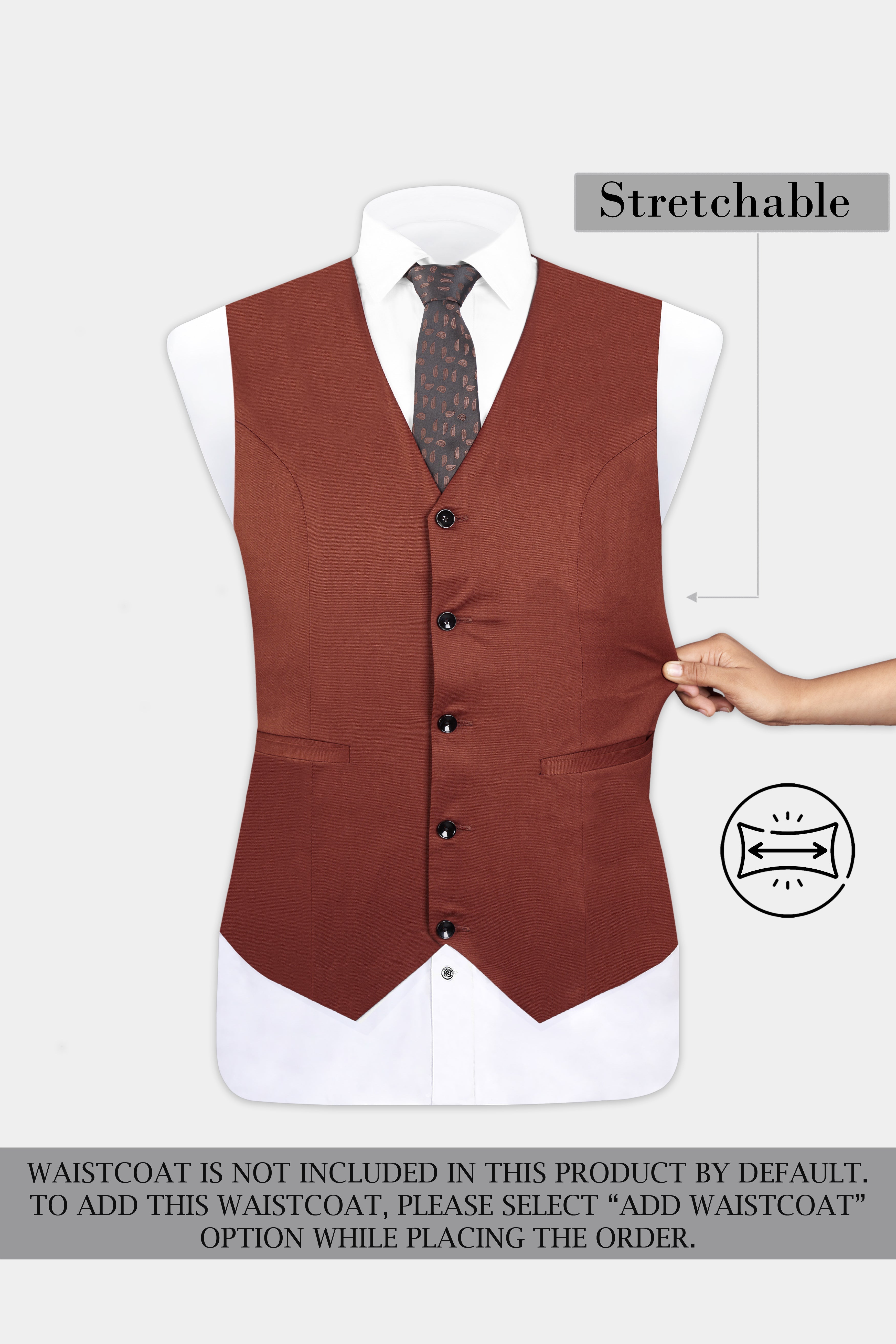 Ironstone Red Stretchable Double-Breasted traveler Suit