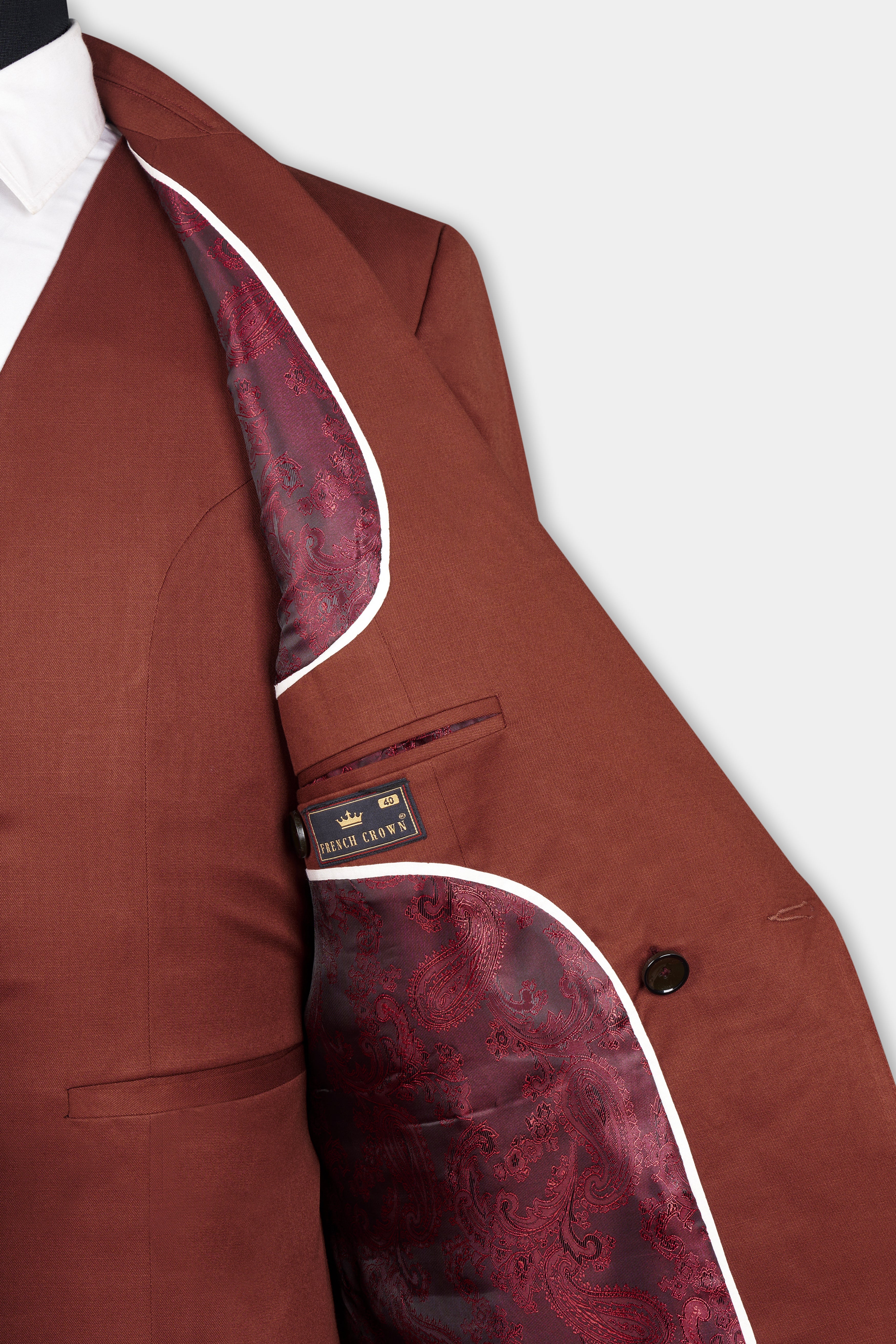 Ironstone Red Stretchable Double-Breasted traveler Suit