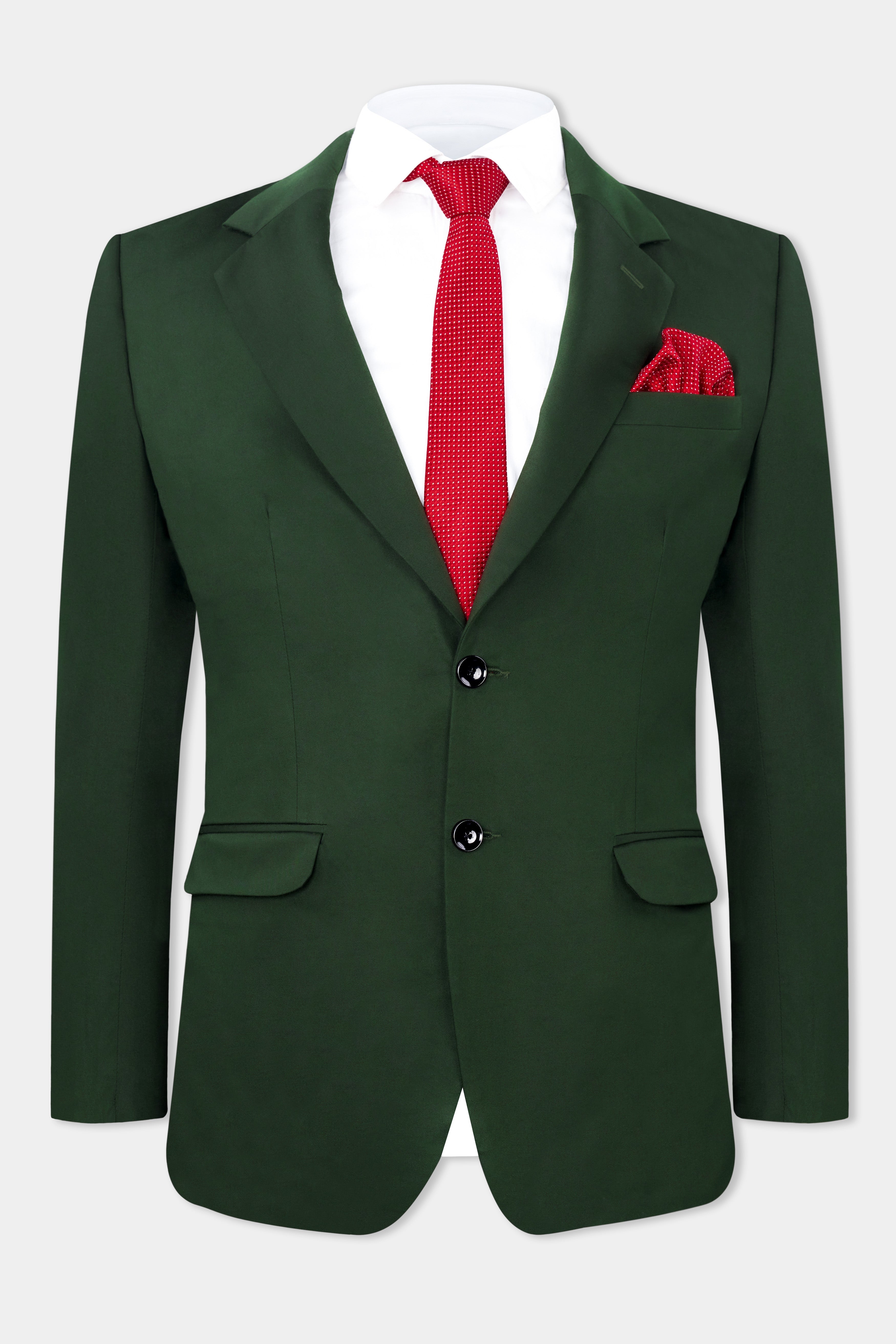 Myrtle Green Wool Rich Single Breasted Stretchable traveler Suit