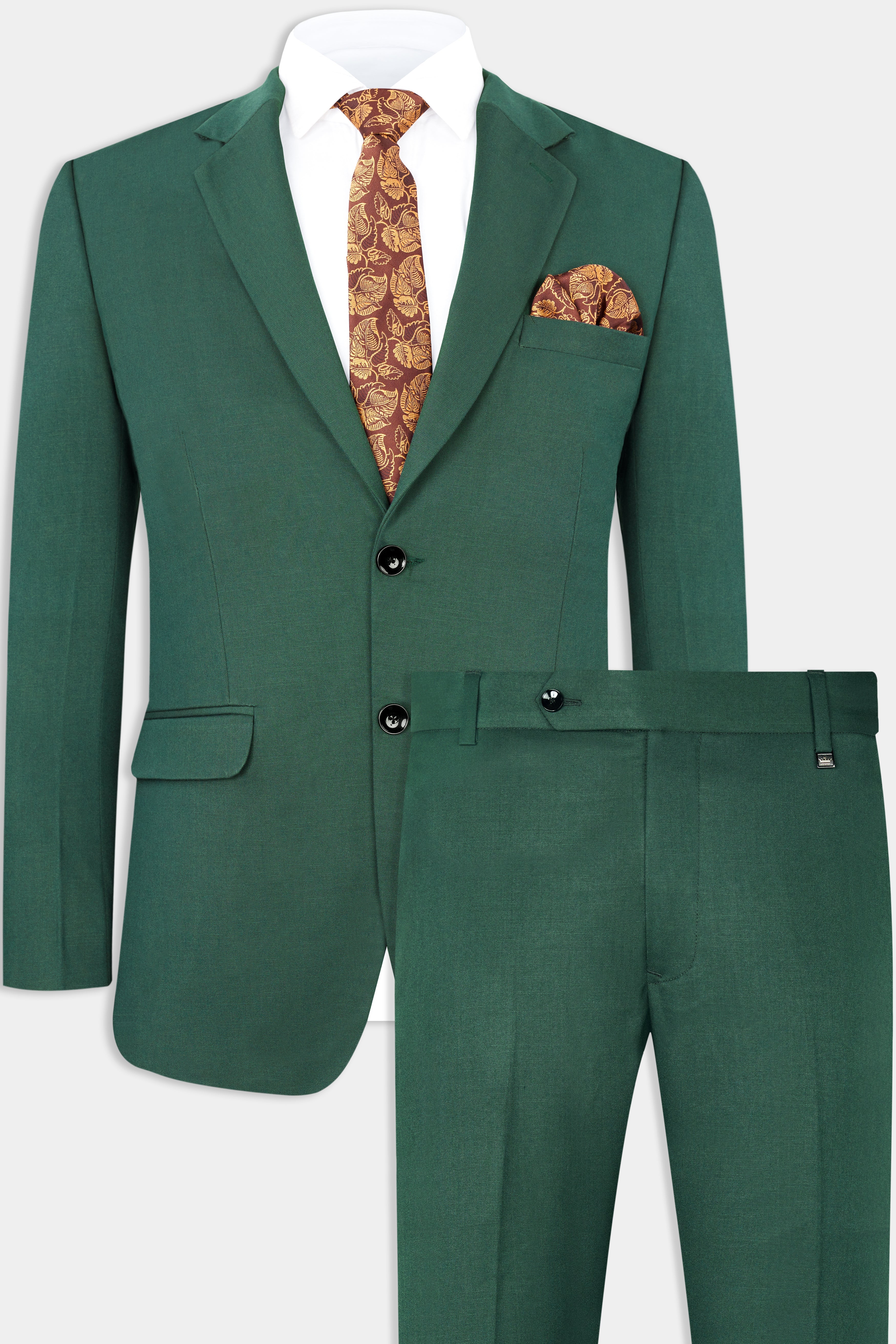 Everglade Green Wool Rich Single Breasted Stretchable traveler Suit