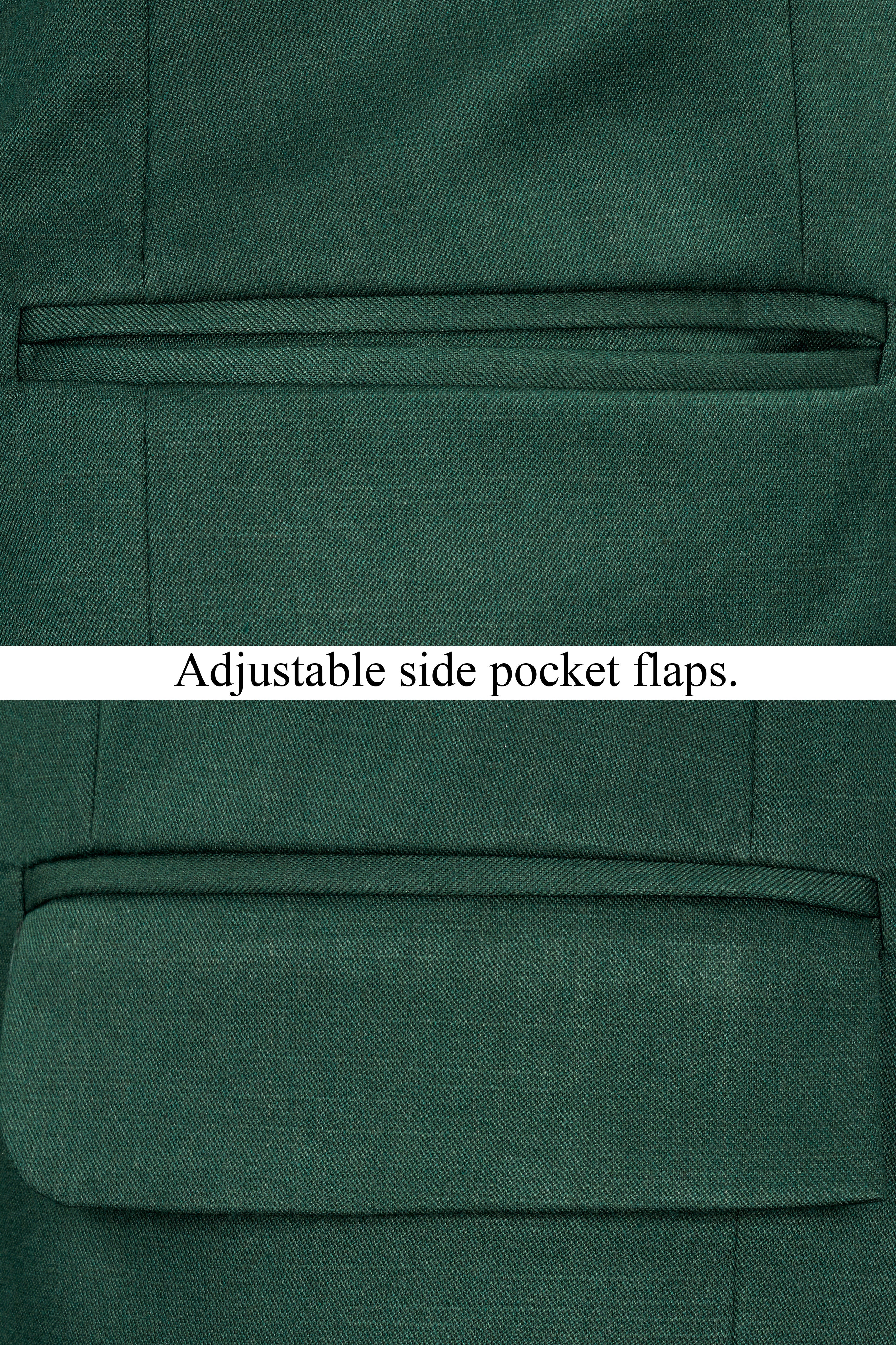 Everglade Green Wool Rich Single Breasted Stretchable traveler Suit