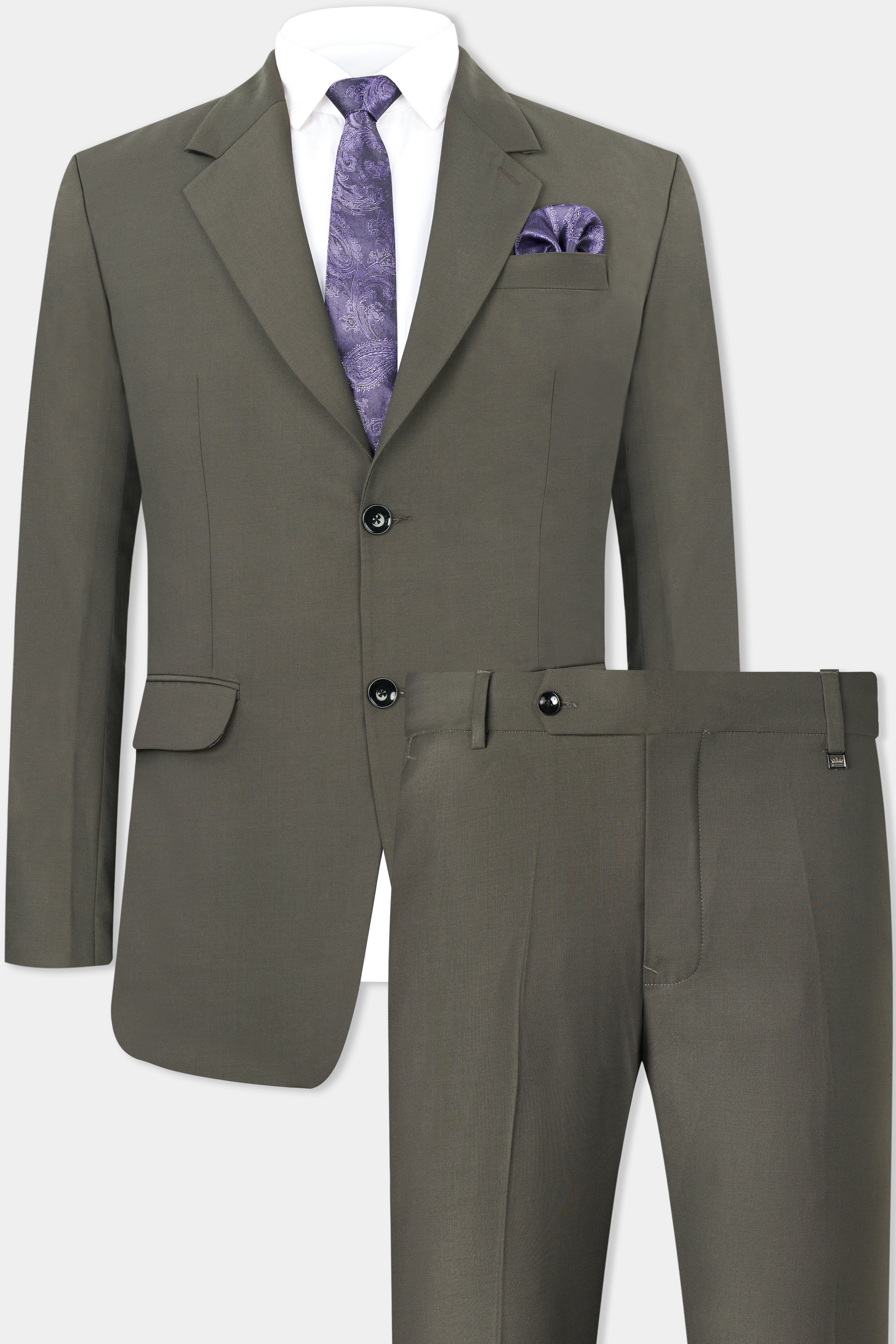 Kelp Gray Single Breasted Suit