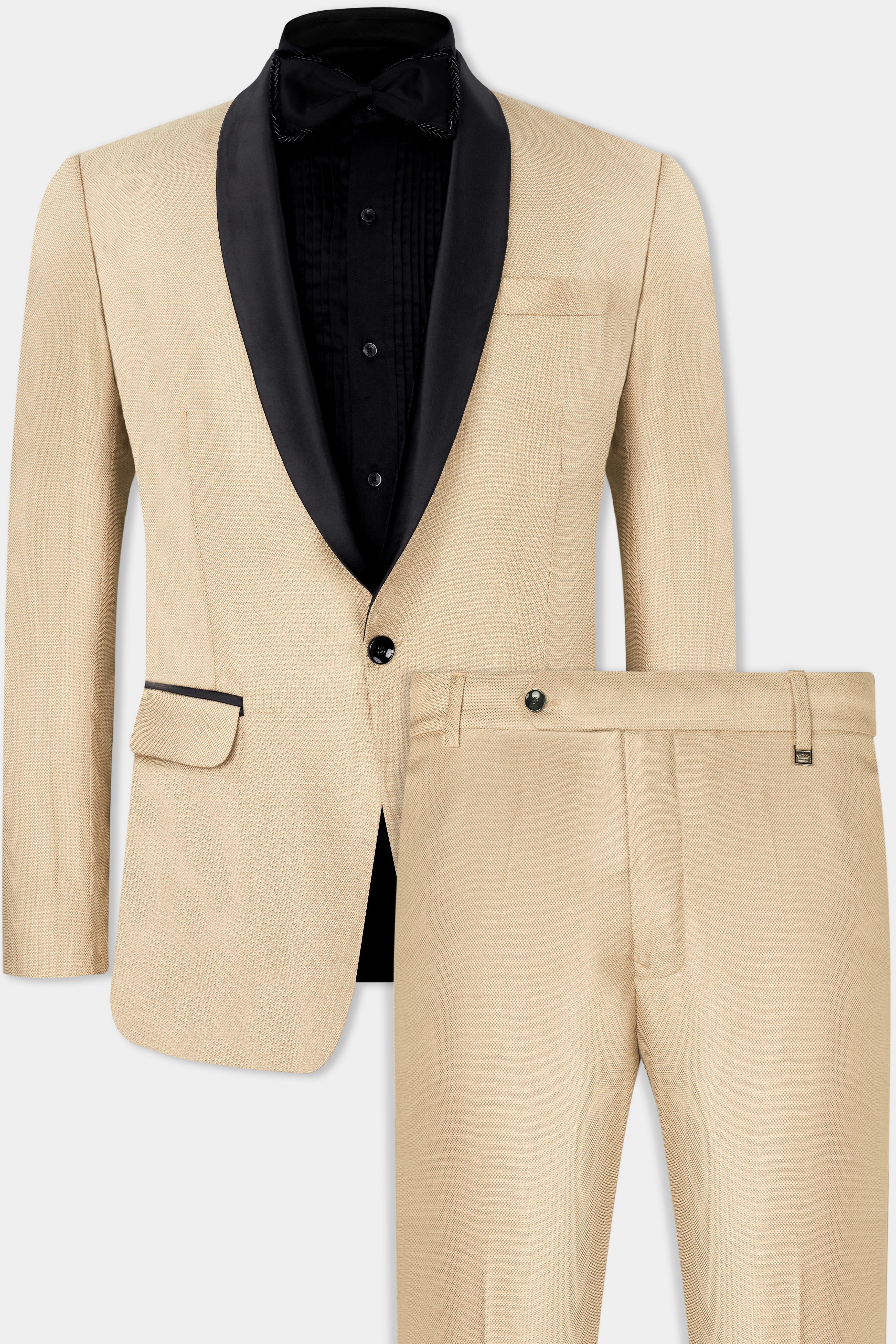 Thistle Brown Dobby Textured Tuxedo Suit