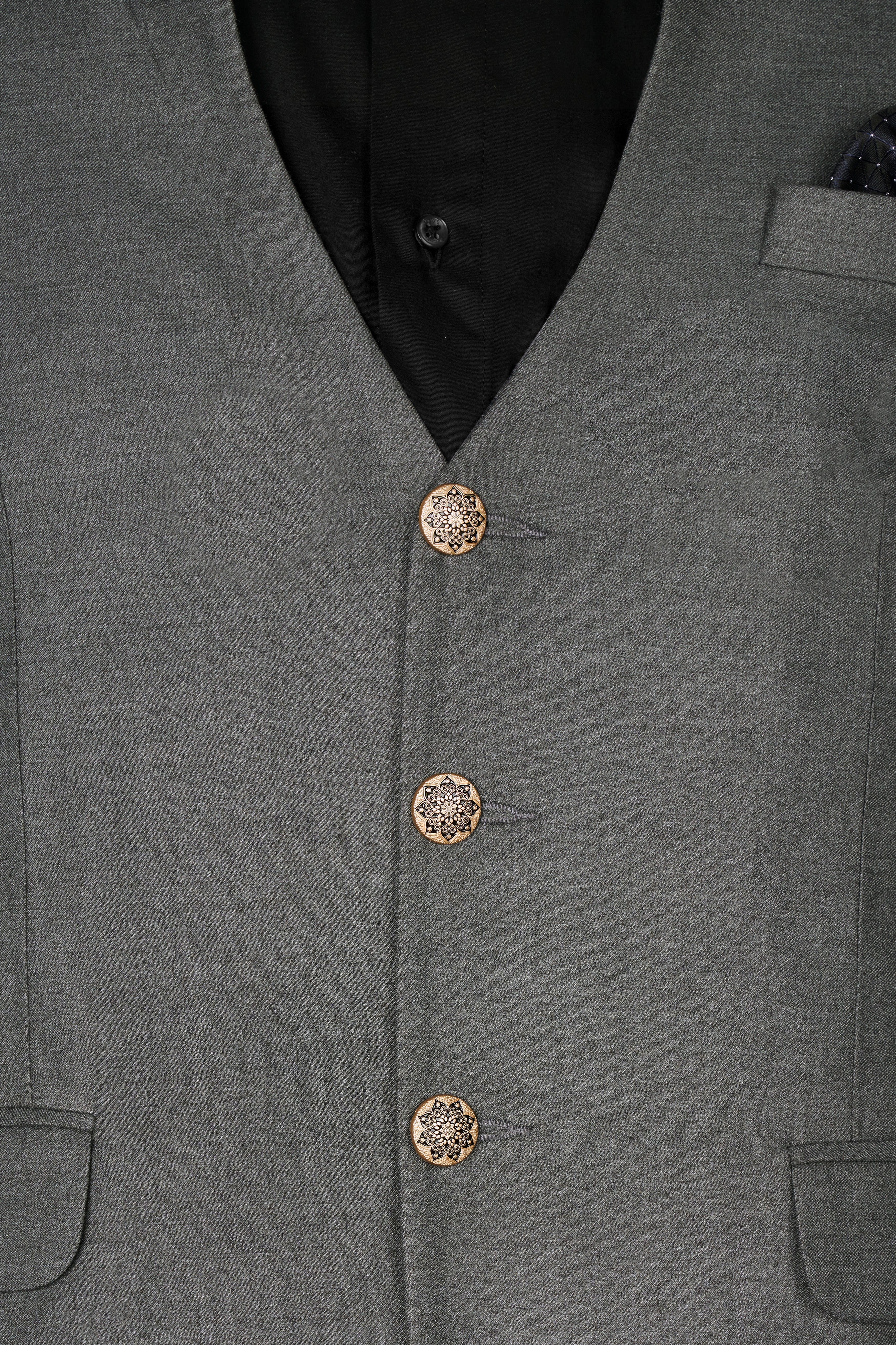 Fuscous Gray Wool Rich Single Breasted Designer Suit ST2742-D31-36,ST2742-D31-38,ST2742-D31-40,ST2742-D31-42,ST2742-D31-44,ST2742-D31-46,ST2742-D31-48,ST2742-D31-50,ST2742-D31-52,ST2742-D31-54,ST2742-D31-56,ST2742-D31-58,ST2742-D31-60