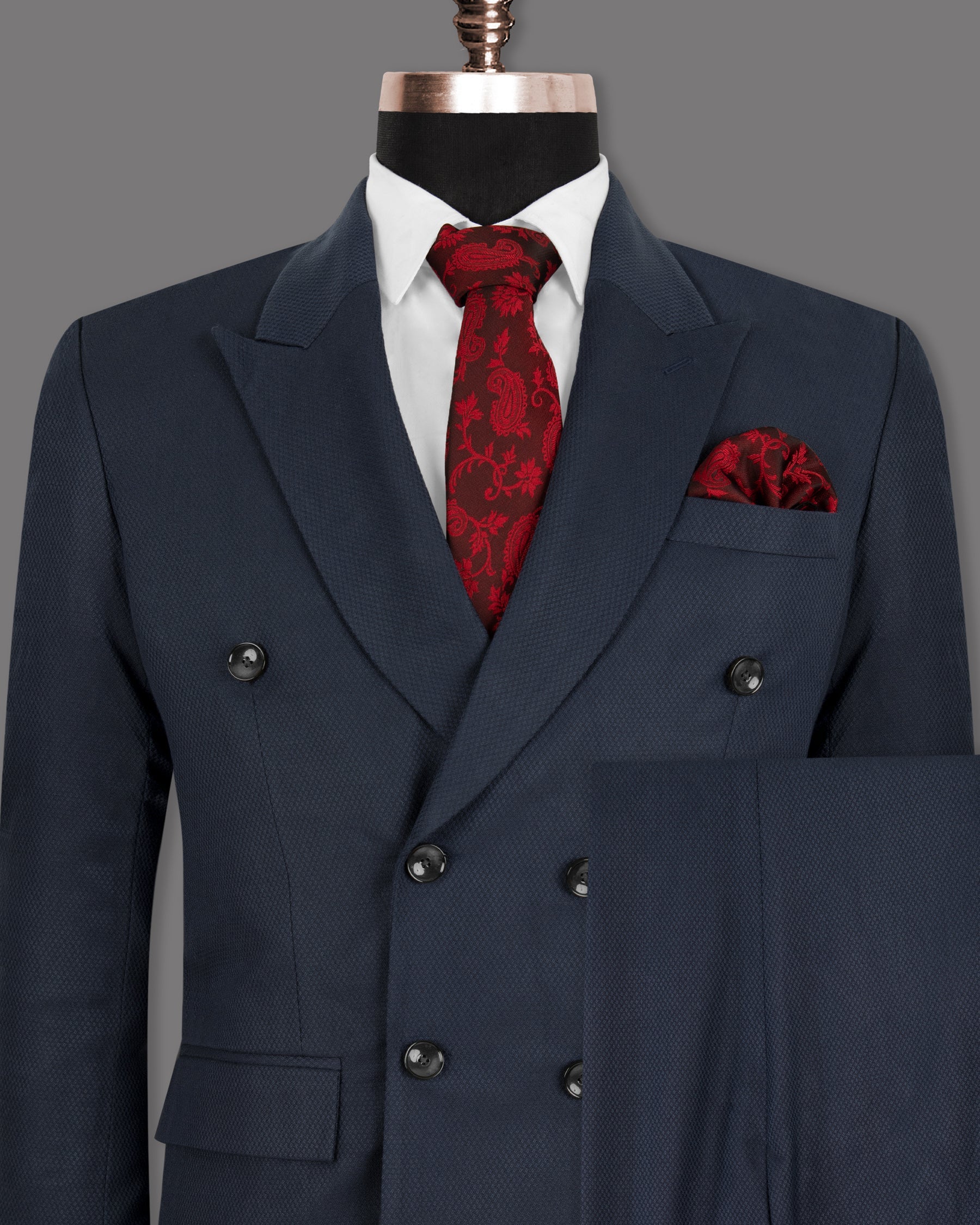 Royal Blue Wool-rich Double-breasted Sports Suit