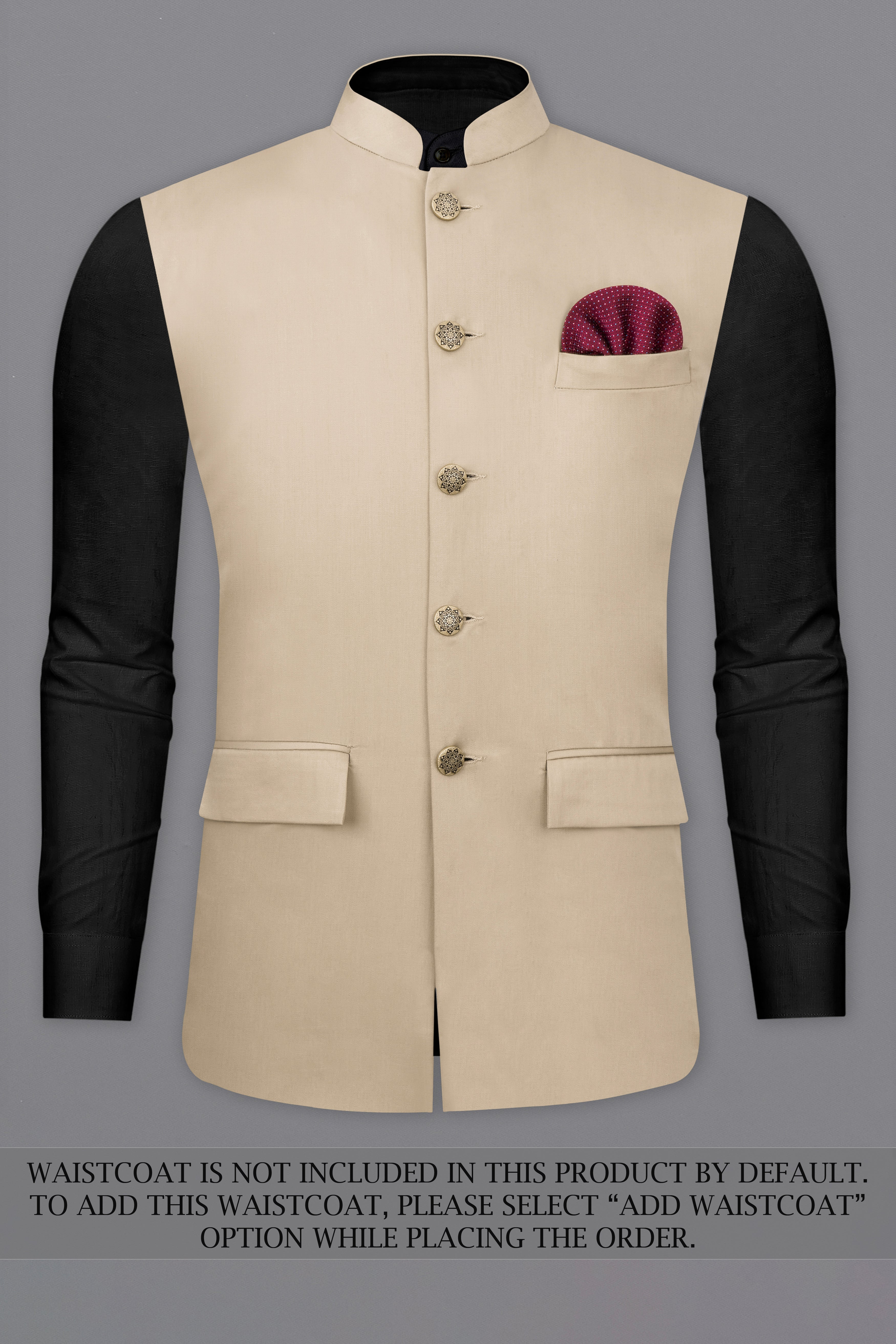 Hazelnut Subtle Sheen Wool rich Bandhgala/Mandarin Suit