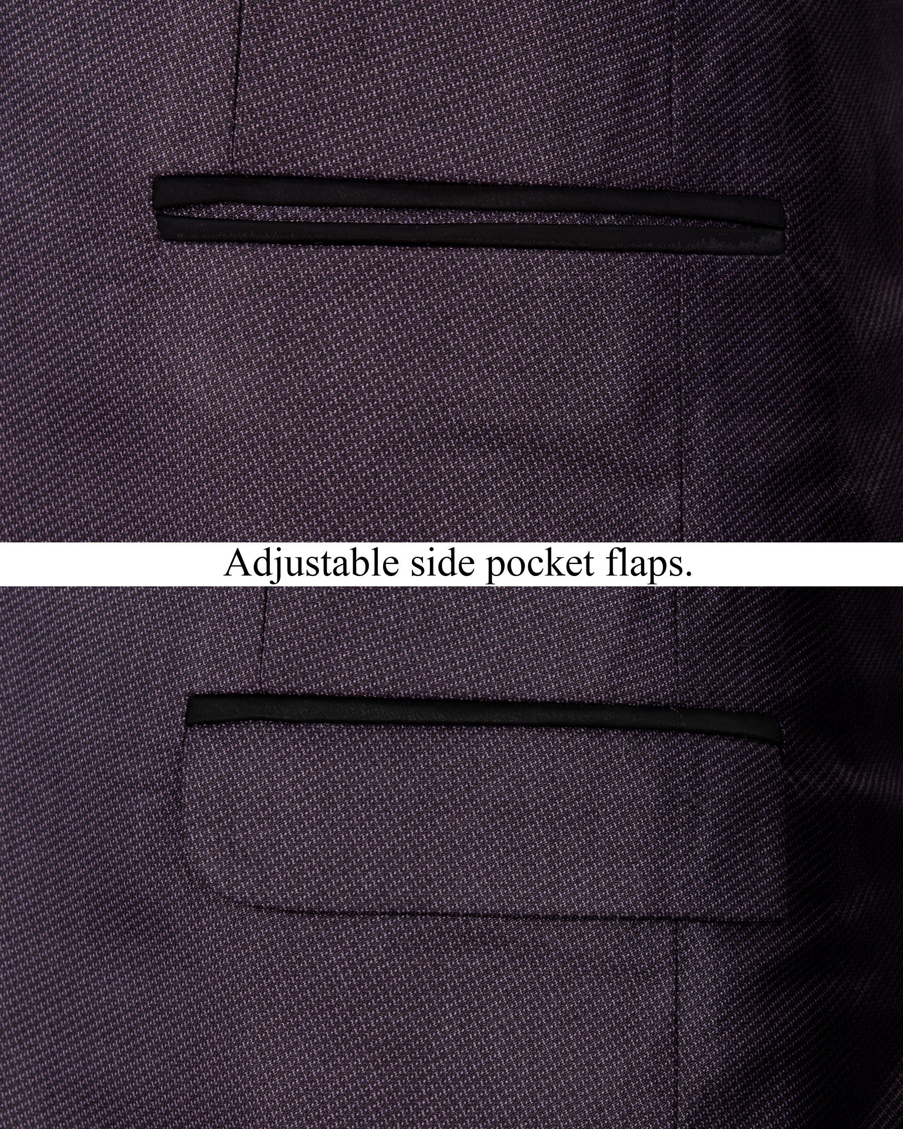 Martinique Violet Subtle Checked Woolrich Tuxedo Suit ST1274-BKL-36, ST1274-BKL-38, ST1274-BKL-40, ST1274-BKL-44, ST1274-BKL-48, ST1274-BKL-50, ST1274-BKL-54, ST1274-BKL-58, ST1274-BKL-56, ST1274-BKL-60, ST1274-BKL-42, ST1274-BKL-46, ST1274-BKL-52