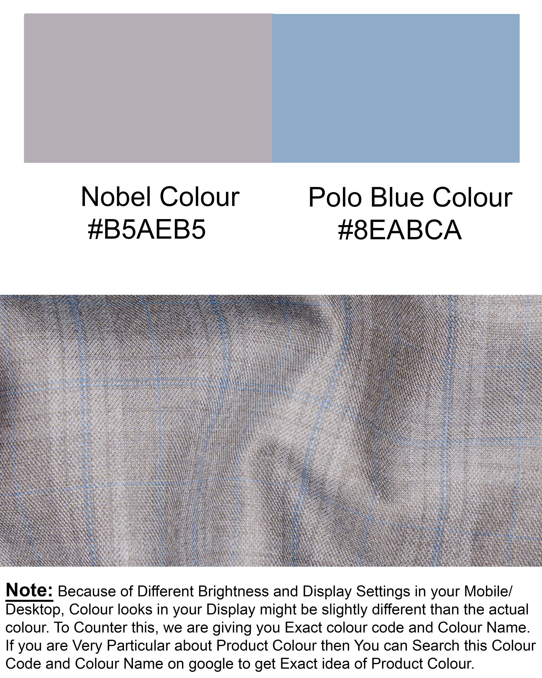 Nobel Grey Subtle Plaid DouSTe-Breasted Wool Rich Suit ST1363-DB-36, ST1363-DB-38, ST1363-DB-40, ST1363-DB-42, ST1363-DB-44, ST1363-DB-46, ST1363-DB-48, ST1363-DB-50, ST1363-DB-52, ST1363-DB-54, ST1363-DB-56, ST1363-DB-58, ST1363-DB-60