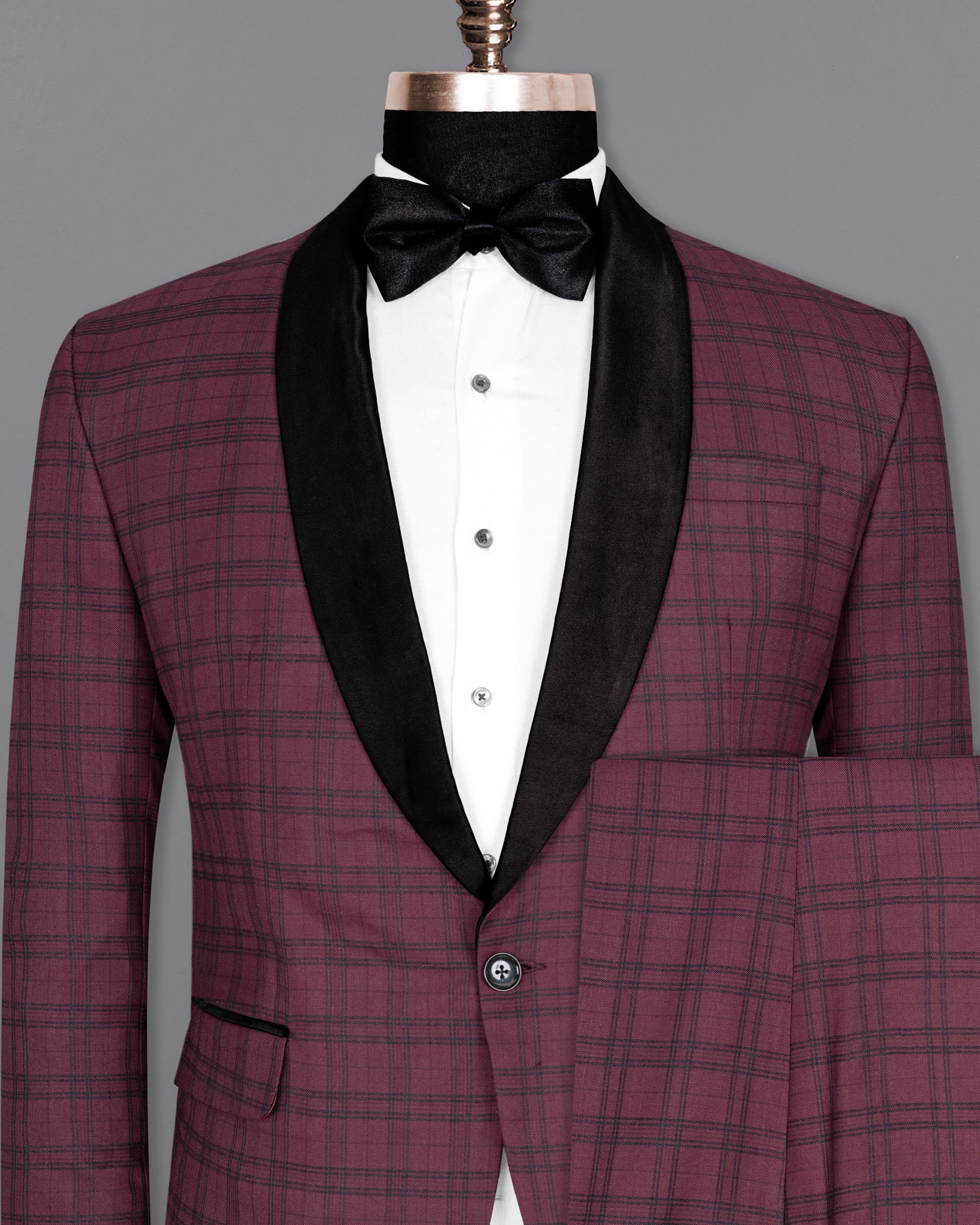 Eggplant Red Plaid Wool Rich Tuxedo Suit ST1379-BKL-36, ST1379-BKL-38, ST1379-BKL-40, ST1379-BKL-42, ST1379-BKL-44, ST1379-BKL-46, ST1379-BKL-48, ST1379-BKL-50, ST1379-BKL-52, ST1379-BKL-54, ST1379-BKL-56, ST1379-BKL-58, ST1379-BKL-60