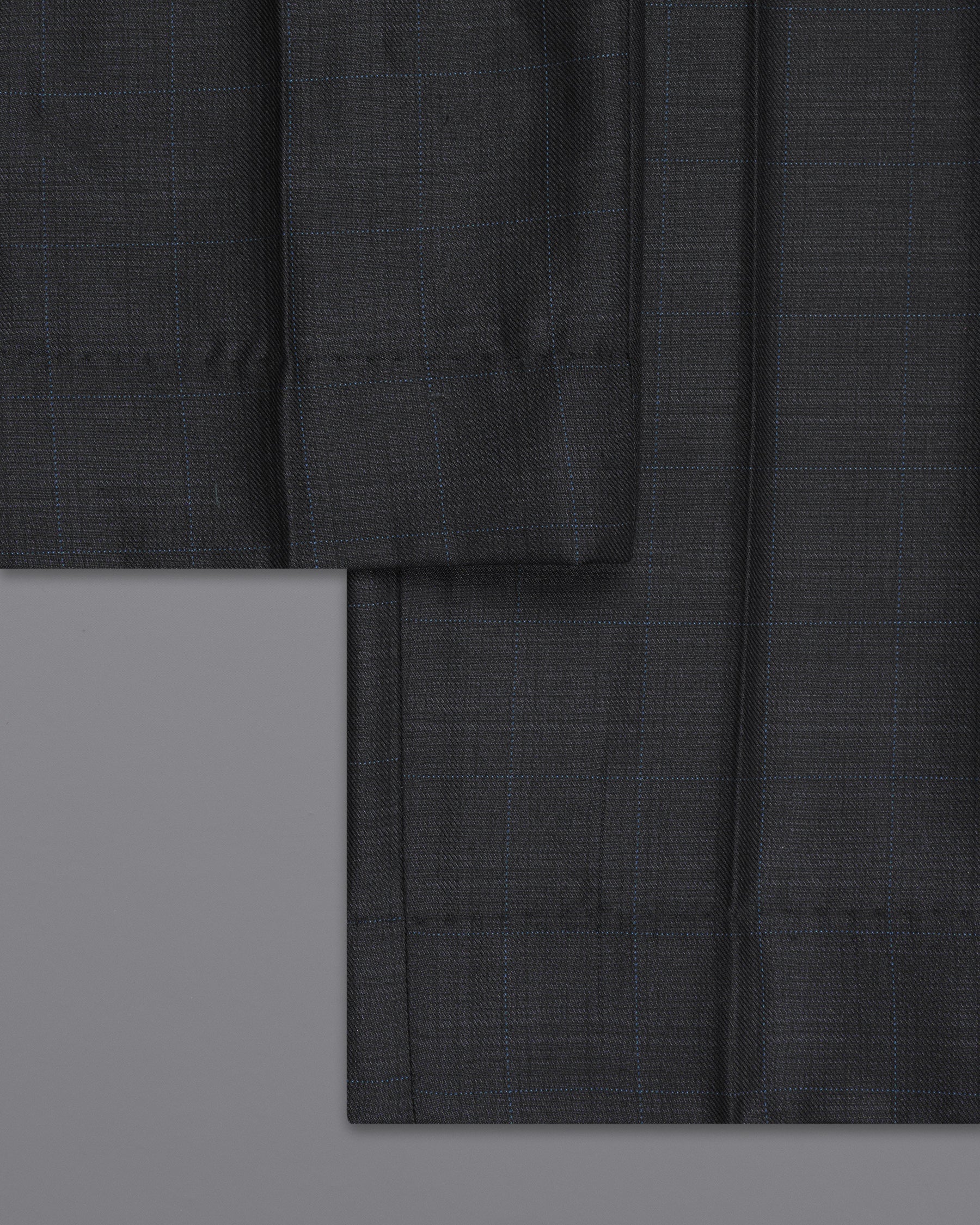 Log Cabin Black Subtle Plaid Wool Rich Suit