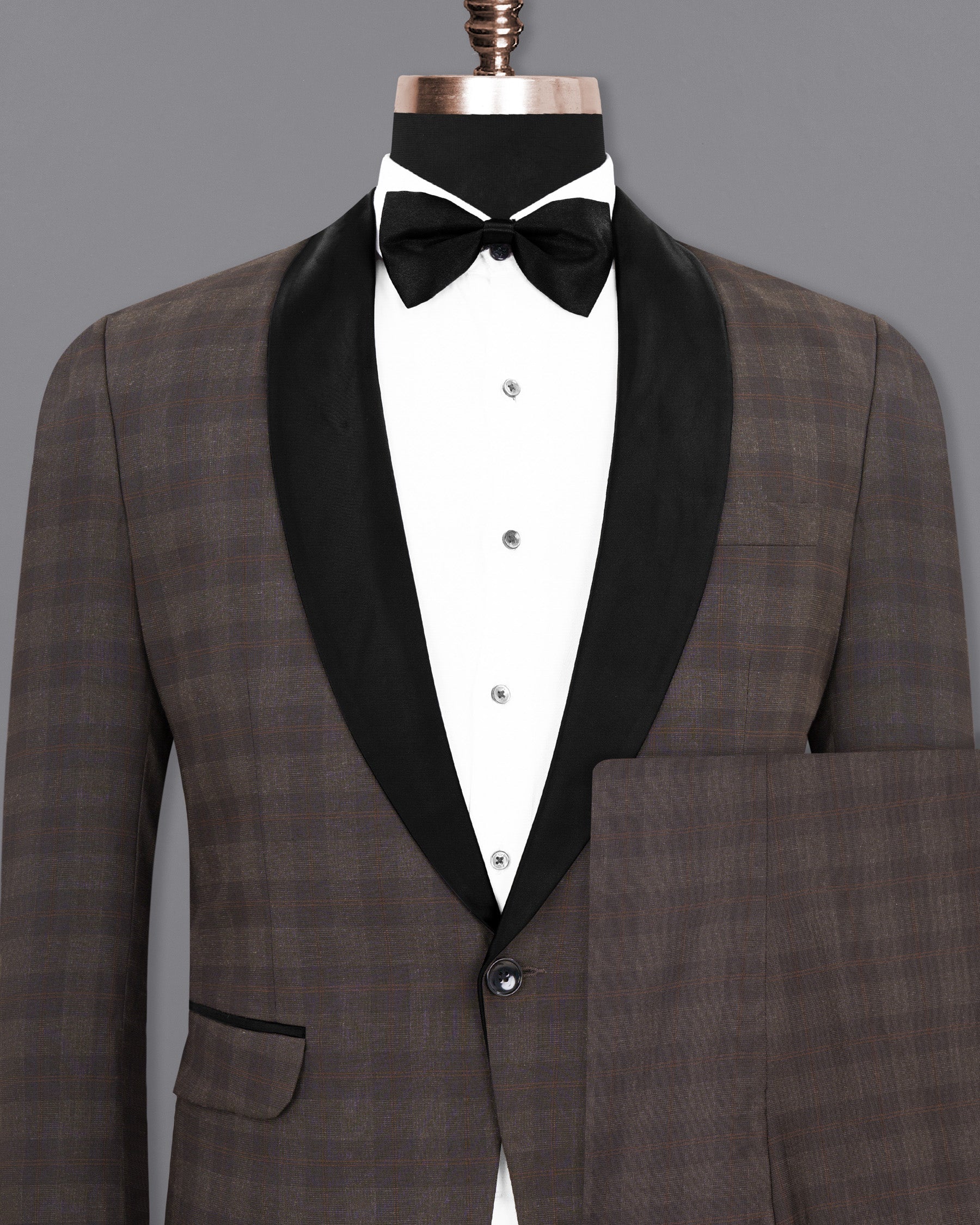 Thunder and Spice Brown Plaid Wool Rich Tuxedo Suit ST1458-BKL-36,ST1458-BKL-38,ST1458-BKL-40,ST1458-BKL-42,ST1458-BKL-44,ST1458-BKL-46,ST1458-BKL-48,ST1458-BKL-50,ST1458-BKL-52,ST1458-BKL-54,ST1458-BKL-56,ST1458-BKL-58,ST1458-BKL-60