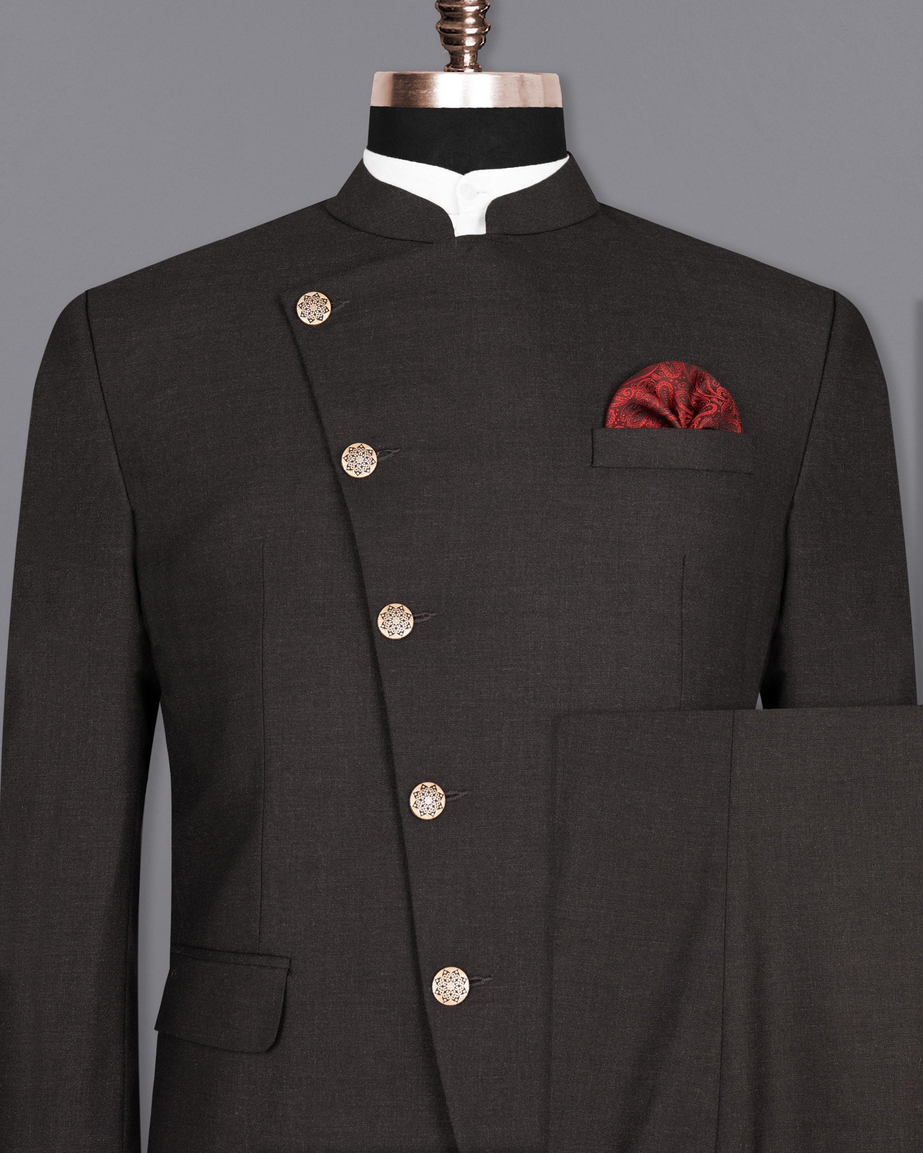 Diesel STack Cross Buttoned Wool Rich Bandhgala Suit ST1460-CBG-36,ST1460-CBG-38,ST1460-CBG-40,ST1460-CBG-42,ST1460-CBG-44,ST1460-CBG-46,ST1460-CBG-48,ST1460-CBG-50,ST1460-CBG-52,ST1460-CBG-54,ST1460-CBG-56,ST1460-CBG-58,ST1460-CBG-60