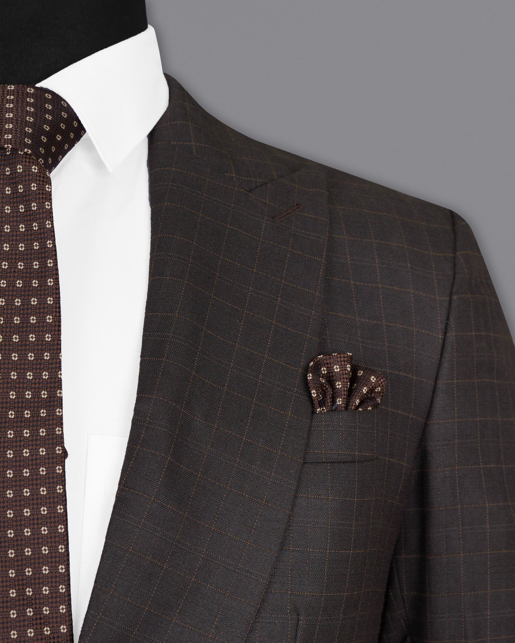 Brown Plaid Wool Rich Suit ST1465-D22-36,ST1465-D22-38,ST1465-D22-40,ST1465-D22-42,ST1465-D22-44,ST1465-D22-46,ST1465-D22-48,ST1465-D22-50,ST1465-D22-52,ST1465-D22-54,ST1465-D22-56,ST1465-D22-58,ST1465-D22-60