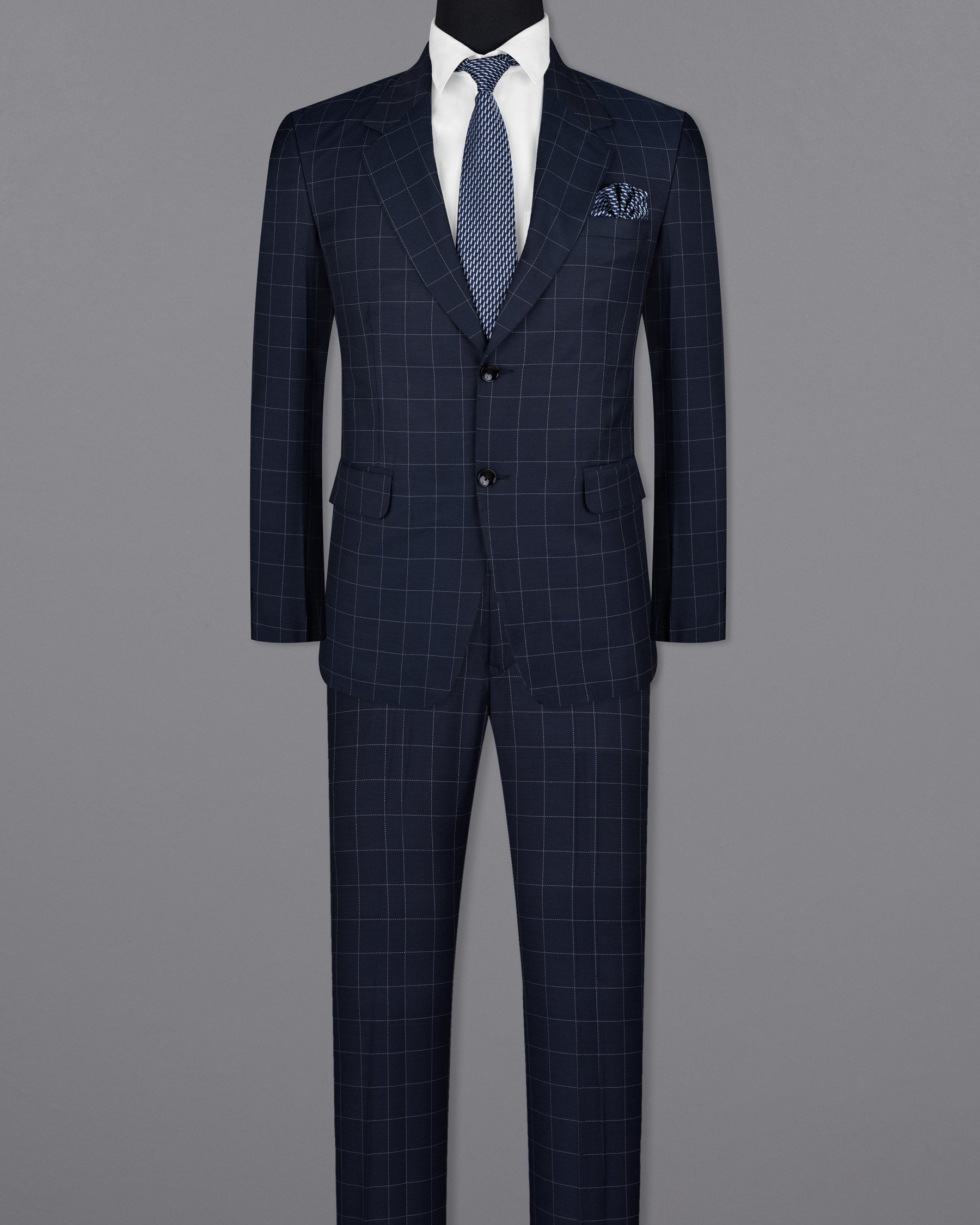 Shark Blue windowpane Wool Rich Suit ST1594-SB-36, ST1594-SB-38, ST1594-SB-40, ST1594-SB-42, ST1594-SB-44, ST1594-SB-46, ST1594-SB-48, ST1594-SB-50, ST1594-SB-52, ST1594-SB-54, ST1594-SB-56, ST1594-SB-58, ST1594-SB-60