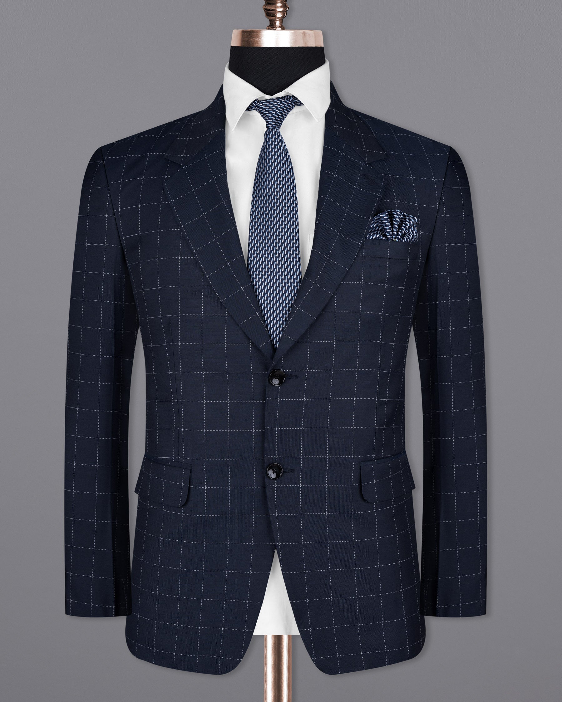 Shark Blue windowpane Wool Rich Suit ST1594-SB-36, ST1594-SB-38, ST1594-SB-40, ST1594-SB-42, ST1594-SB-44, ST1594-SB-46, ST1594-SB-48, ST1594-SB-50, ST1594-SB-52, ST1594-SB-54, ST1594-SB-56, ST1594-SB-58, ST1594-SB-60