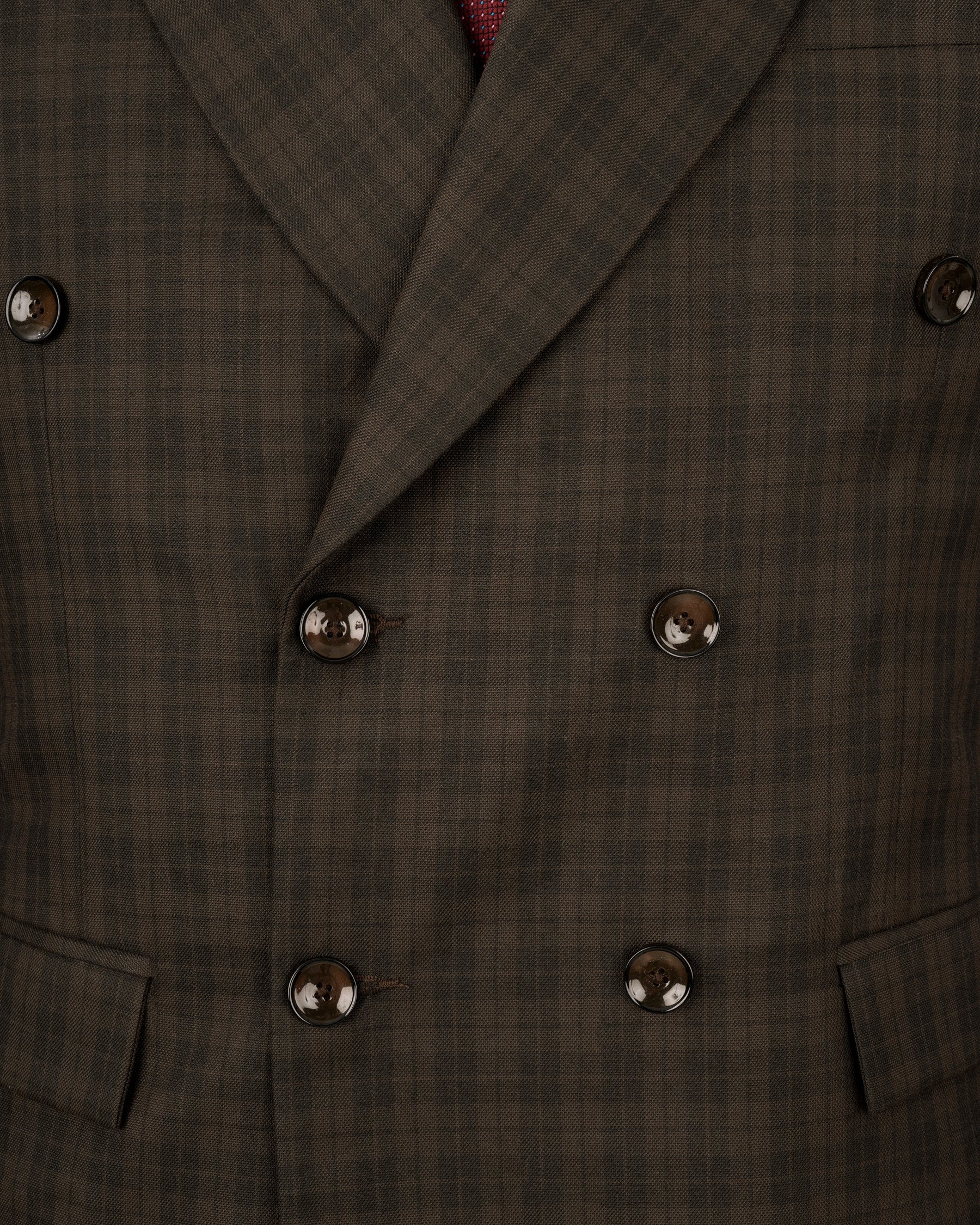 Armadillo Brown Plaid Double-breasted Suit ST1755-DB-36, ST1755-DB-38, ST1755-DB-40, ST1755-DB-42, ST1755-DB-44, ST1755-DB-46, ST1755-DB-48, ST1755-DB-50, ST1755-DB-52, ST1755-DB-54, ST1755-DB-56, ST1755-DB-58, ST1755-DB-60