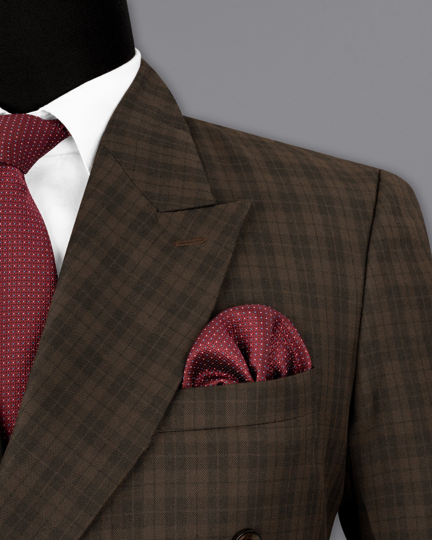 Armadillo Brown Plaid Double-breasted Suit ST1755-DB-36, ST1755-DB-38, ST1755-DB-40, ST1755-DB-42, ST1755-DB-44, ST1755-DB-46, ST1755-DB-48, ST1755-DB-50, ST1755-DB-52, ST1755-DB-54, ST1755-DB-56, ST1755-DB-58, ST1755-DB-60