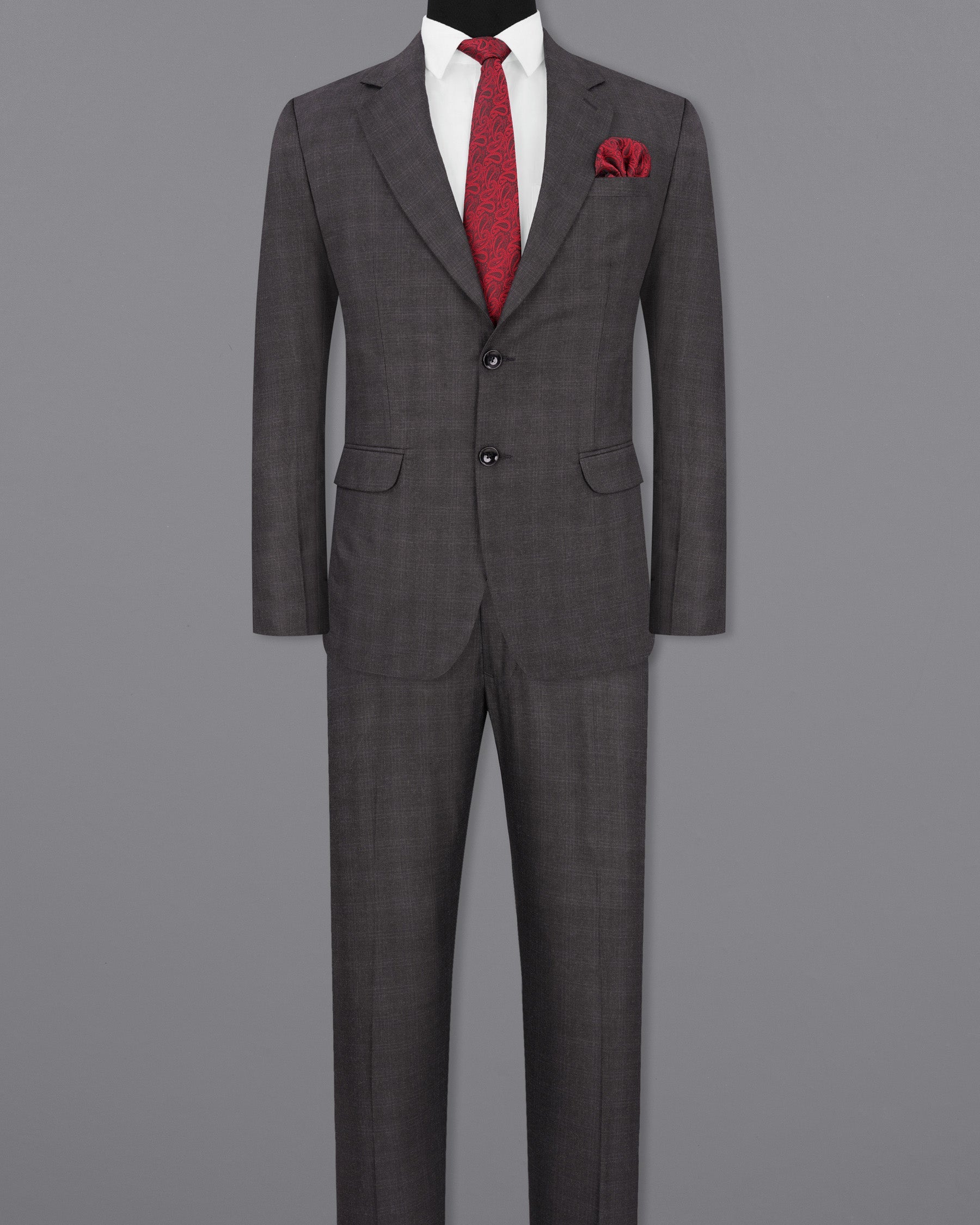 Iridium Gray Subtle Plaid Single Breasted Suit