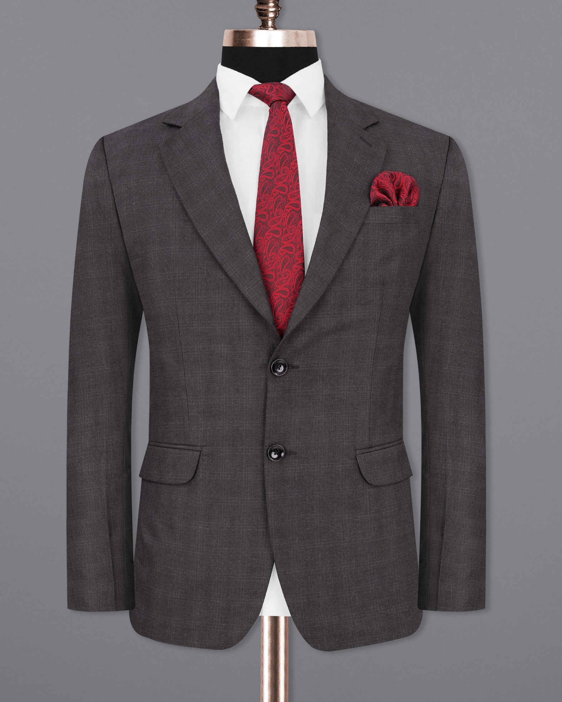 Iridium Gray Subtle Plaid Single Breasted Suit