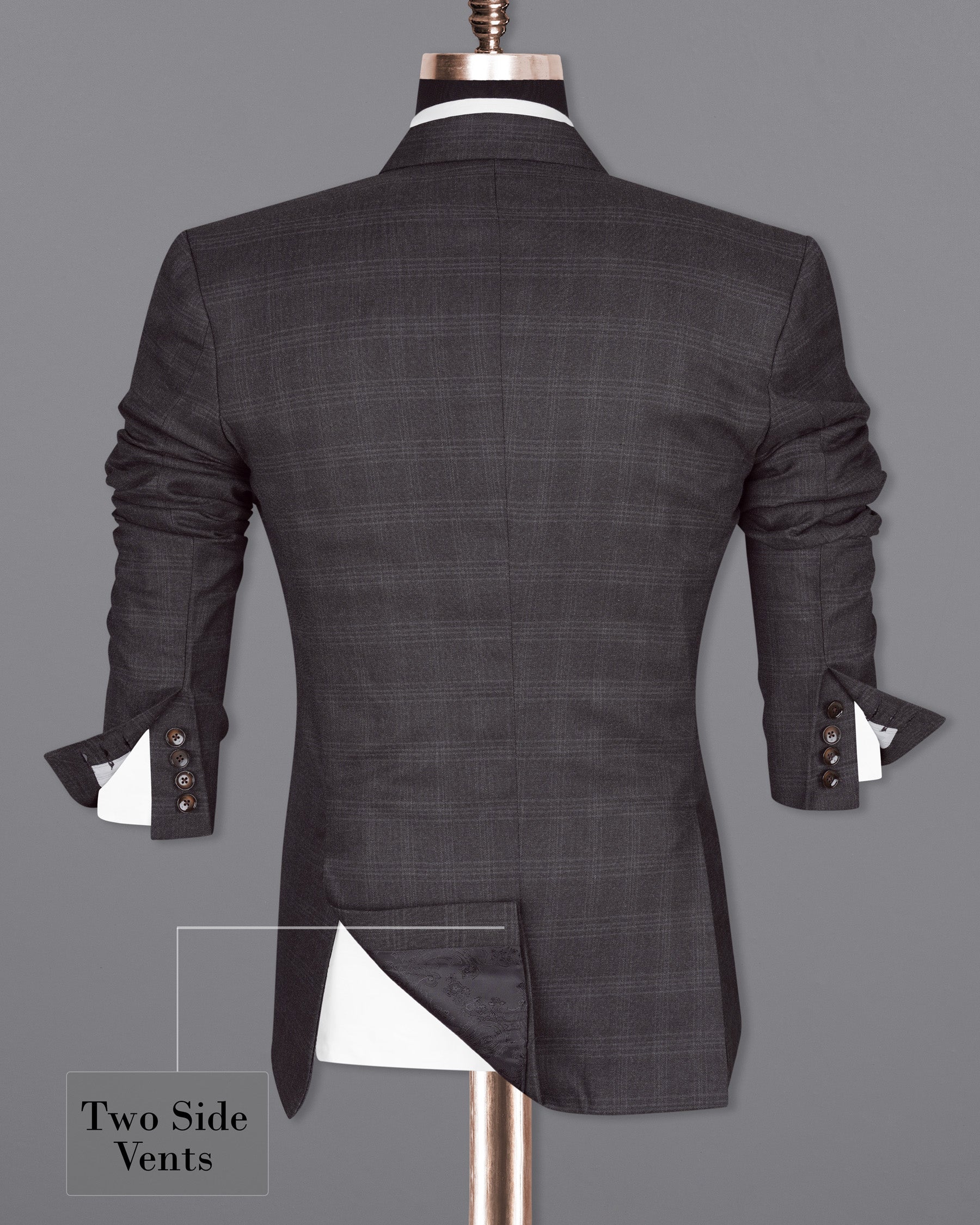 Tuatara Gray Subtle windowpanew Double Breasted Suit