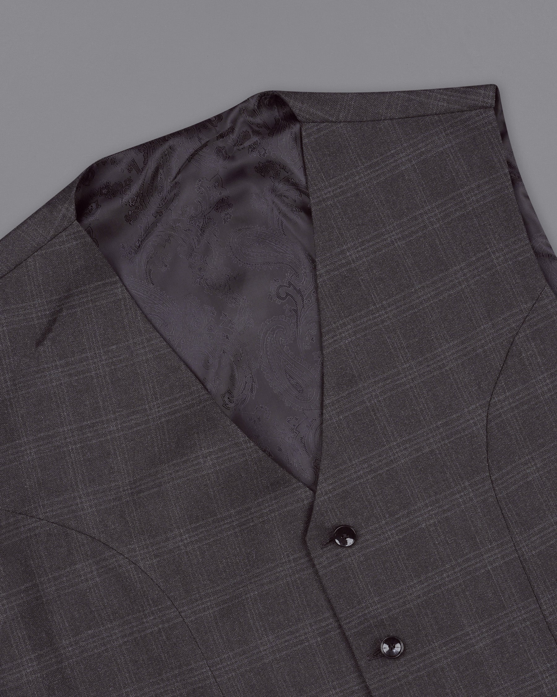 Tuatara Gray Subtle windowpanew Double Breasted Suit