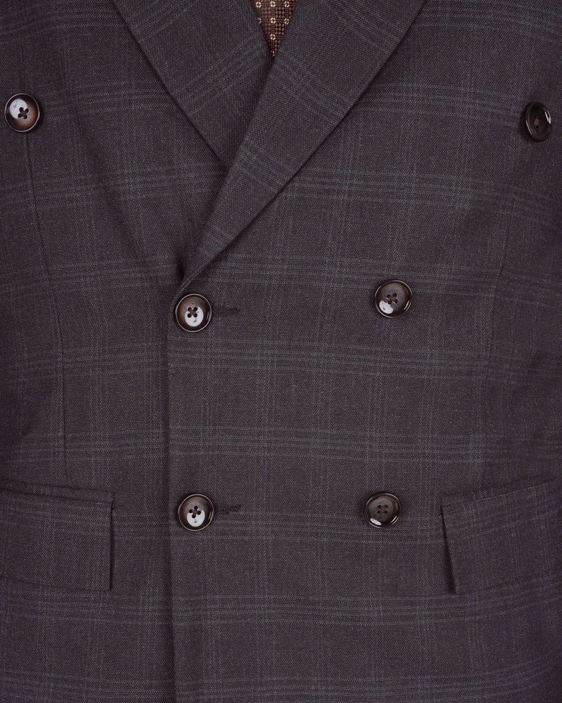 Tuatara Gray Subtle windowpanew Double Breasted Suit