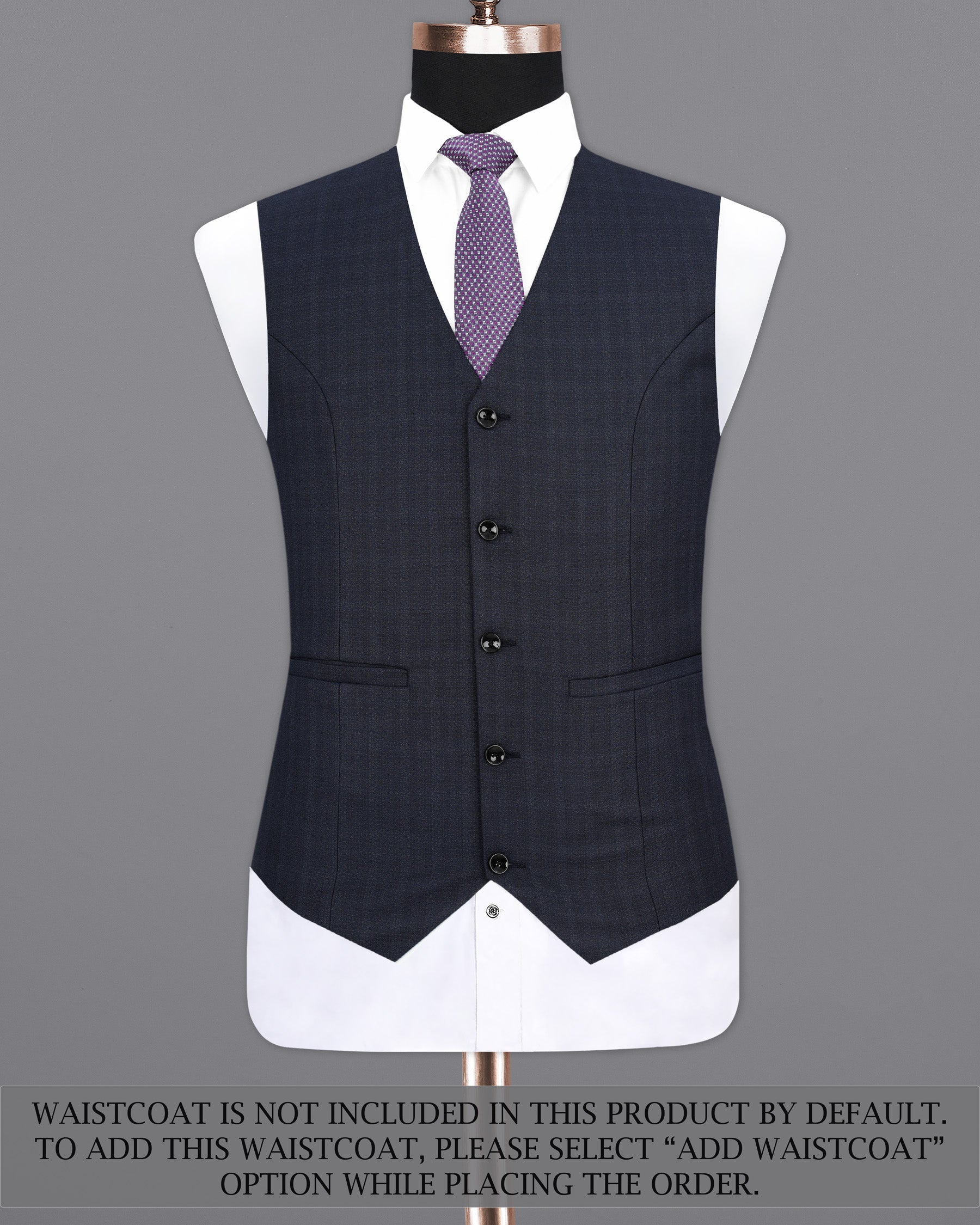 Gunmetal Blue Subtle Plaid Double Breasted Suit