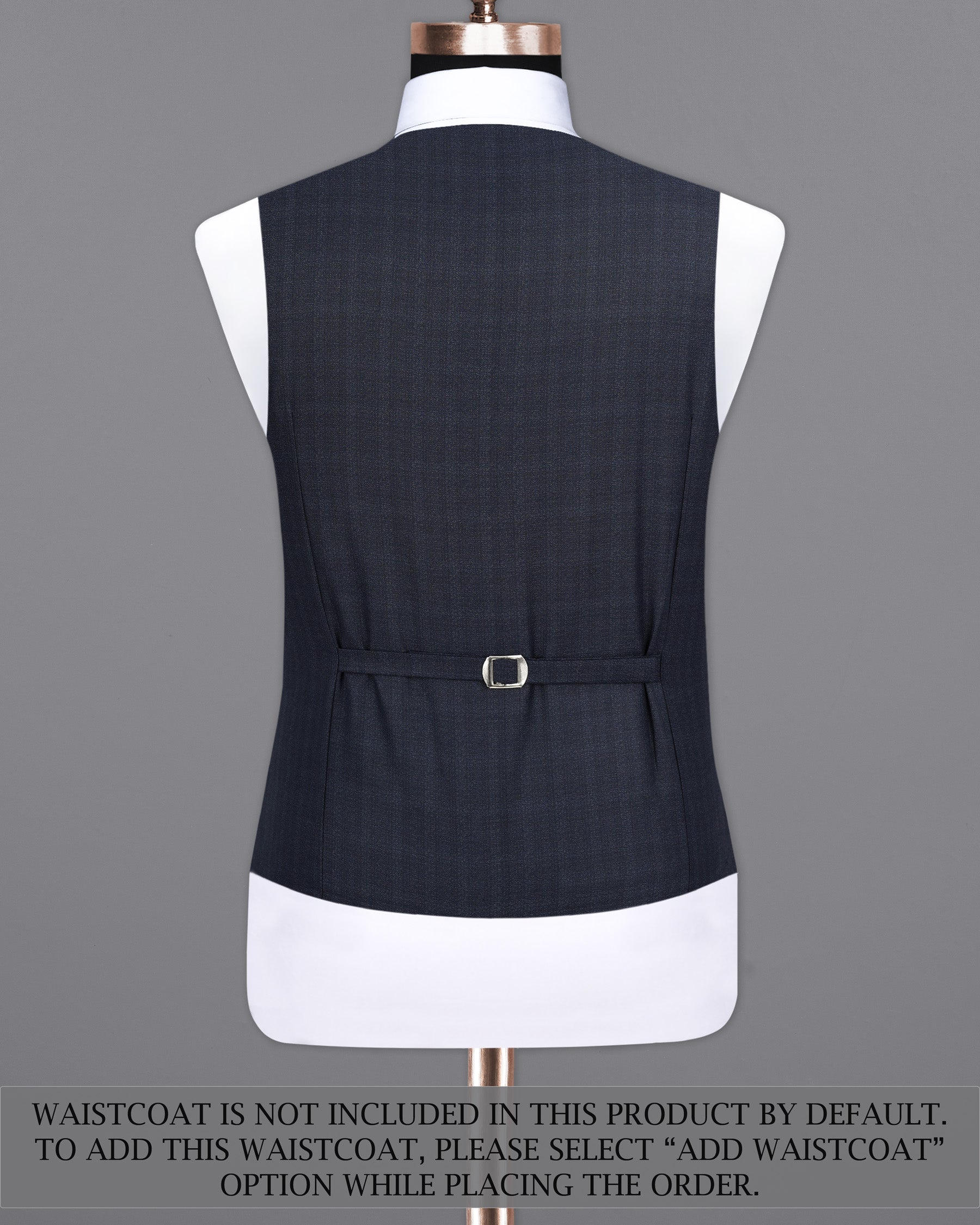 Gunmetal Blue Subtle Plaid Double Breasted Suit