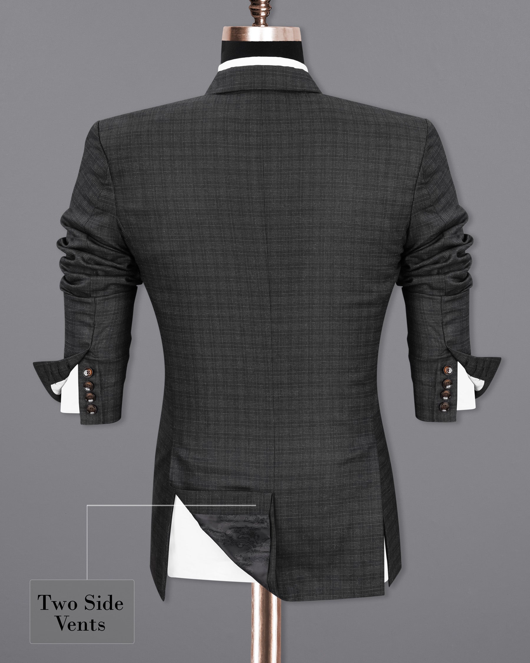 Zeus Gray Plaid Double Breasted Suit