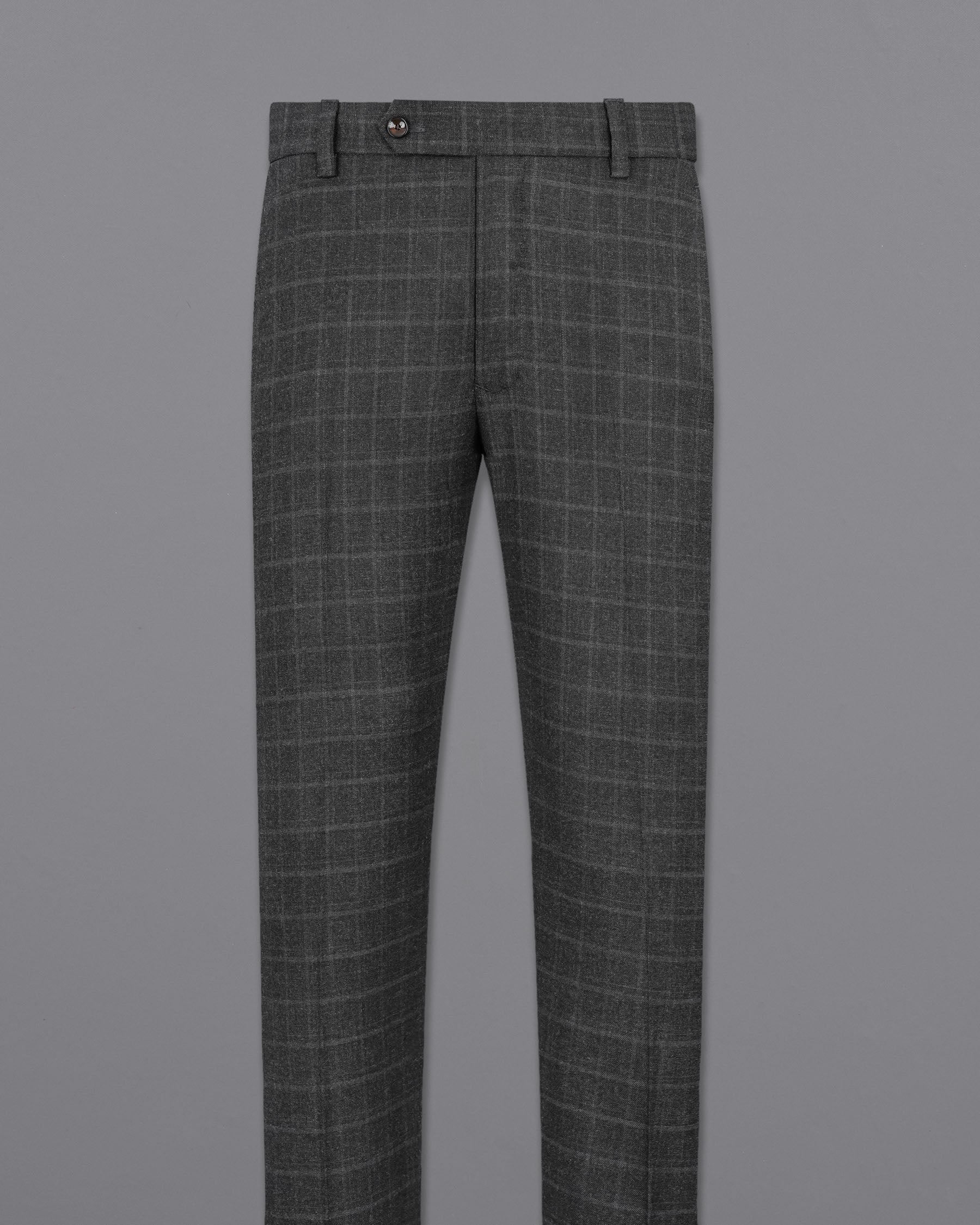 Dune Gray windowpane Double Breasted Suit