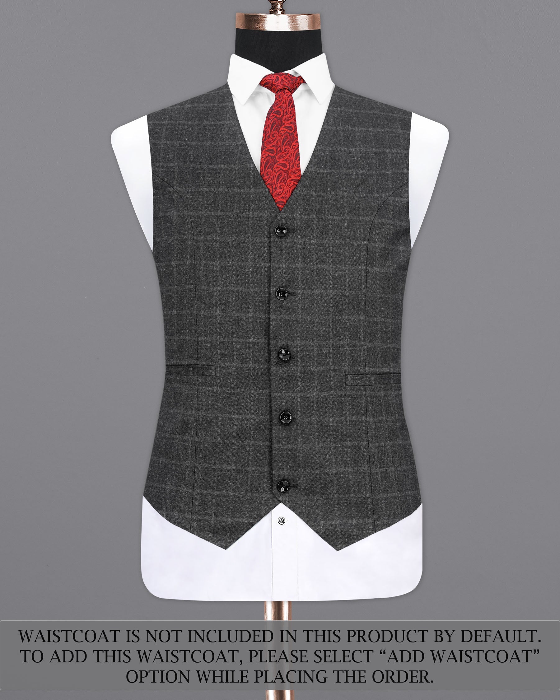 Dune Gray windowpane Double Breasted Suit