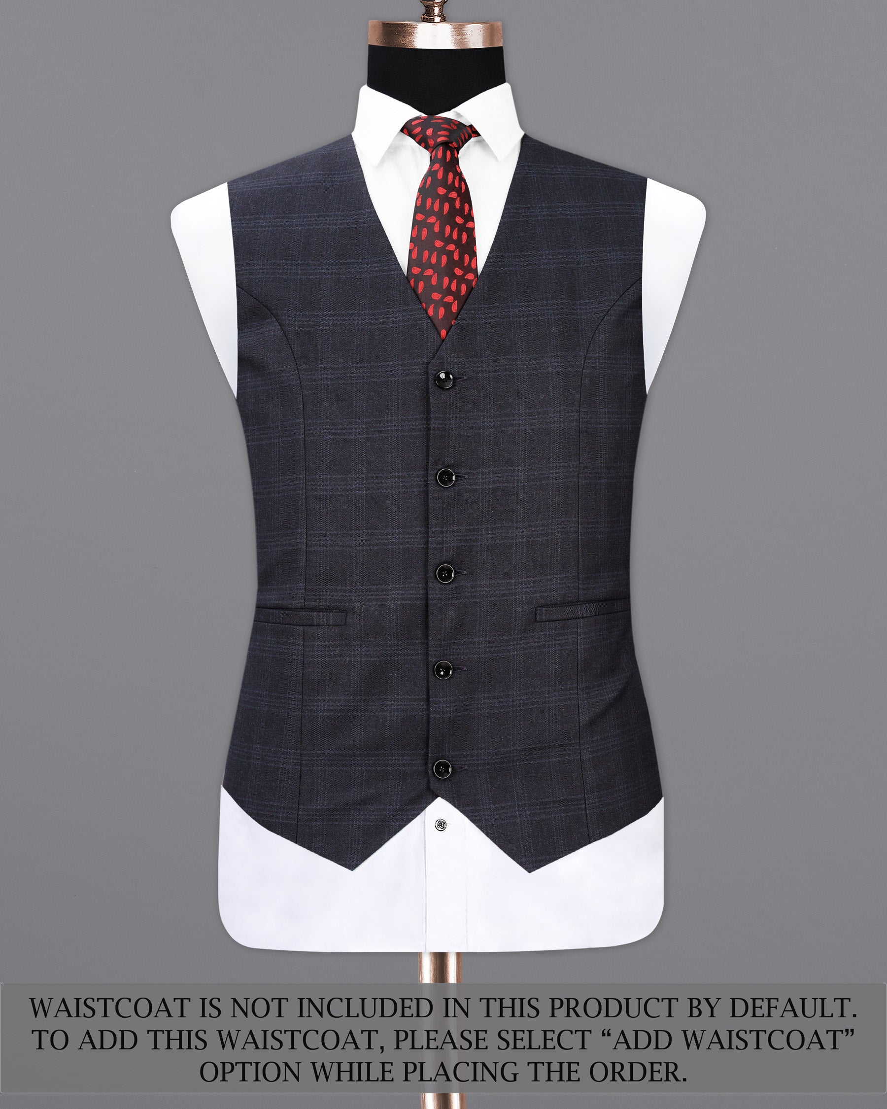 Mirage Gray windowpane Single Breasted Suit