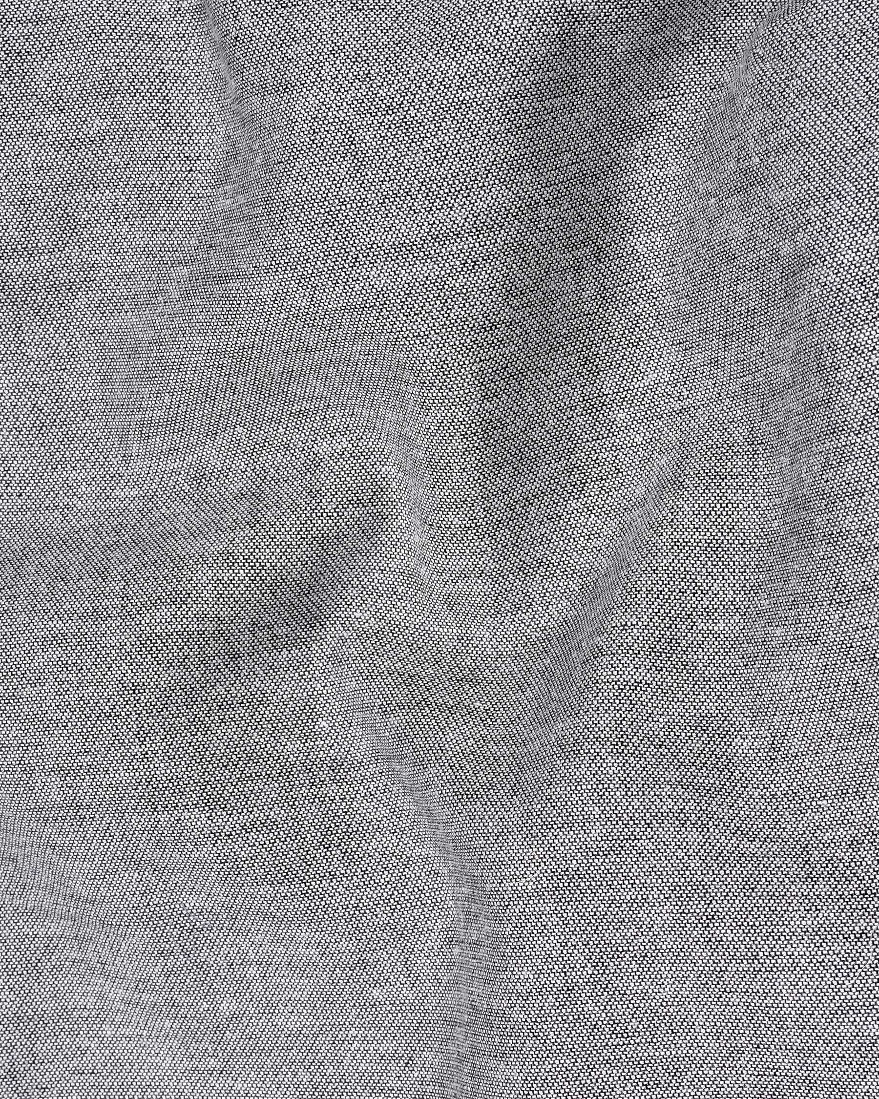 Star Dust Gray Cross Placket Bandhgala Premium Cotton Suit