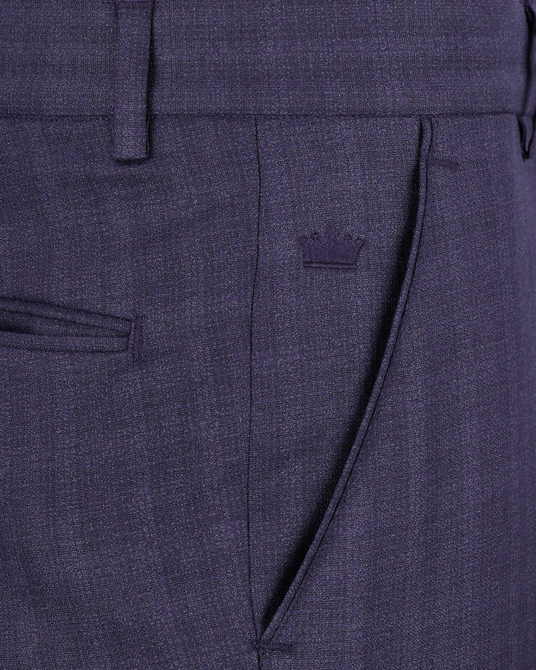 Martinique Navy Blue Subtle Checkered Single Breasted Suit