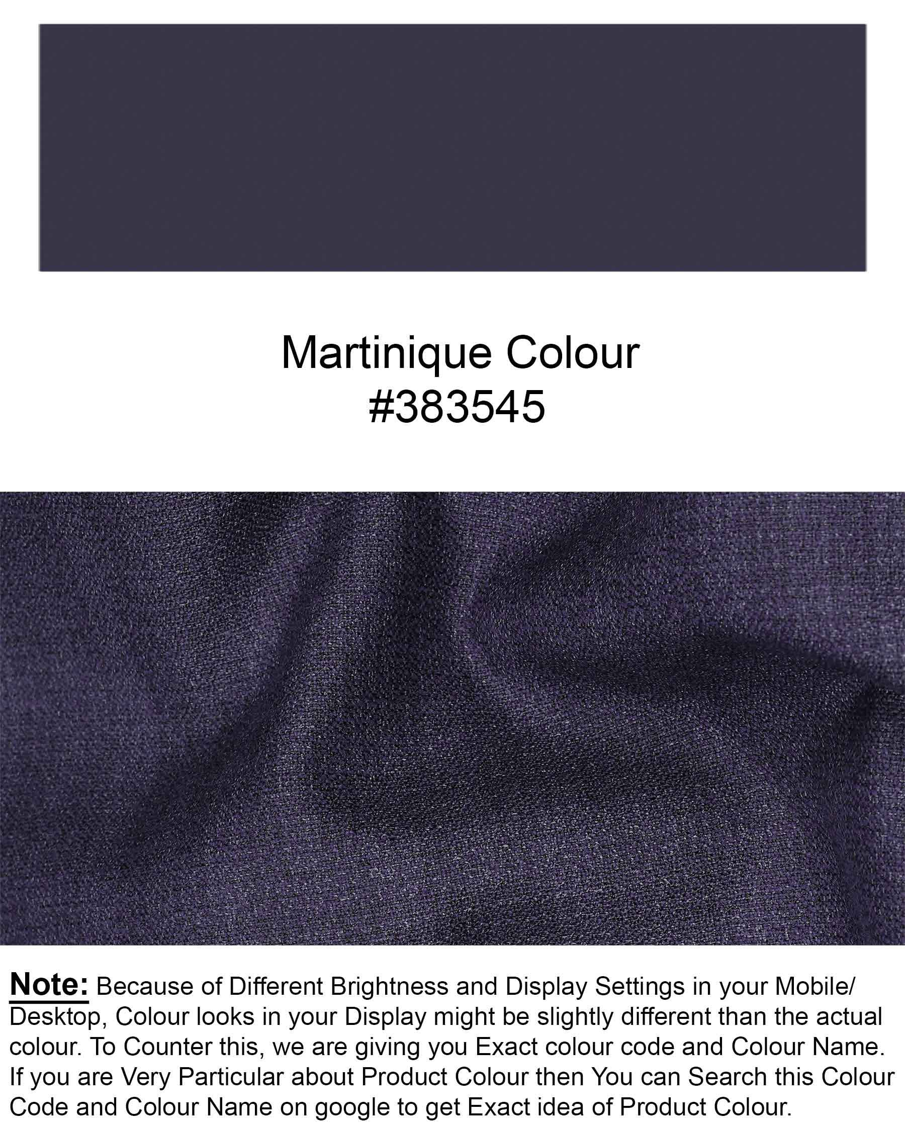 Martinique Navy Blue Subtle Checkered Single Breasted Suit