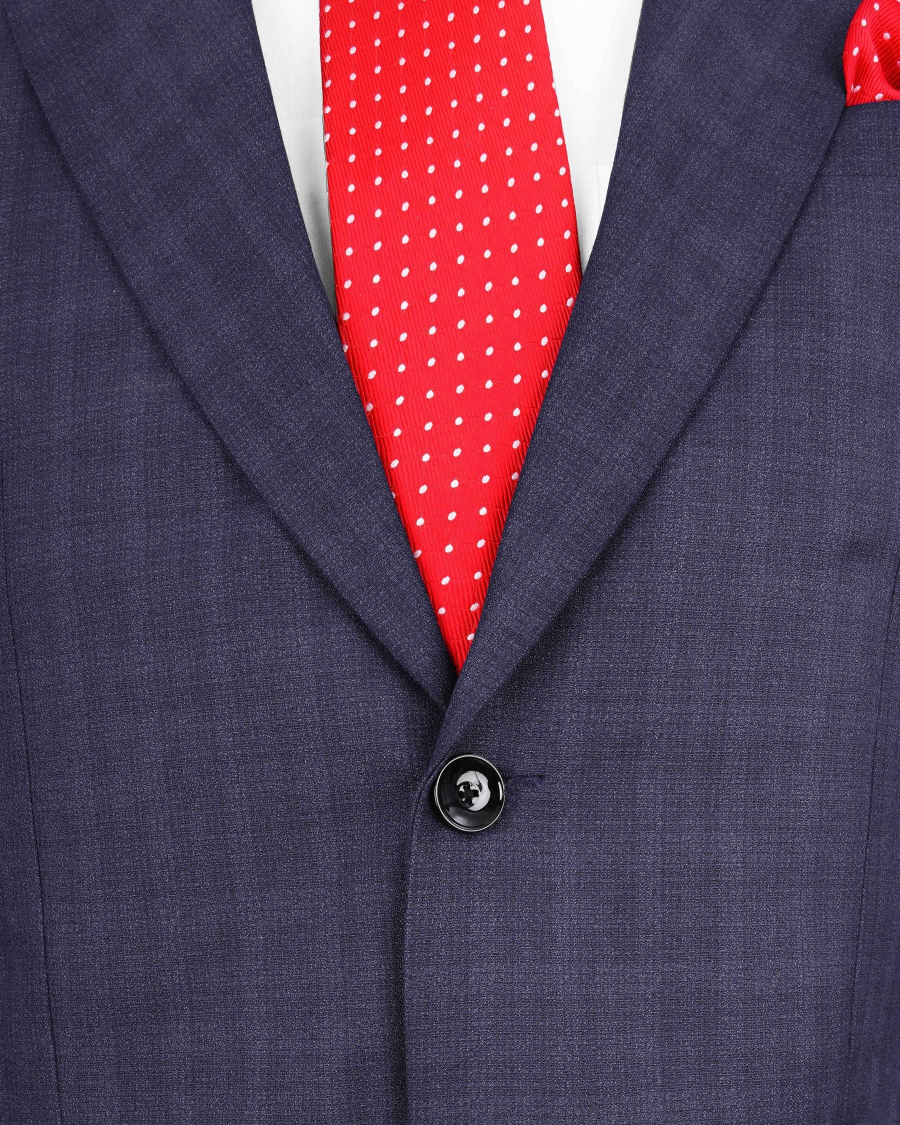 Martinique Navy Blue Subtle Checkered Single Breasted Suit