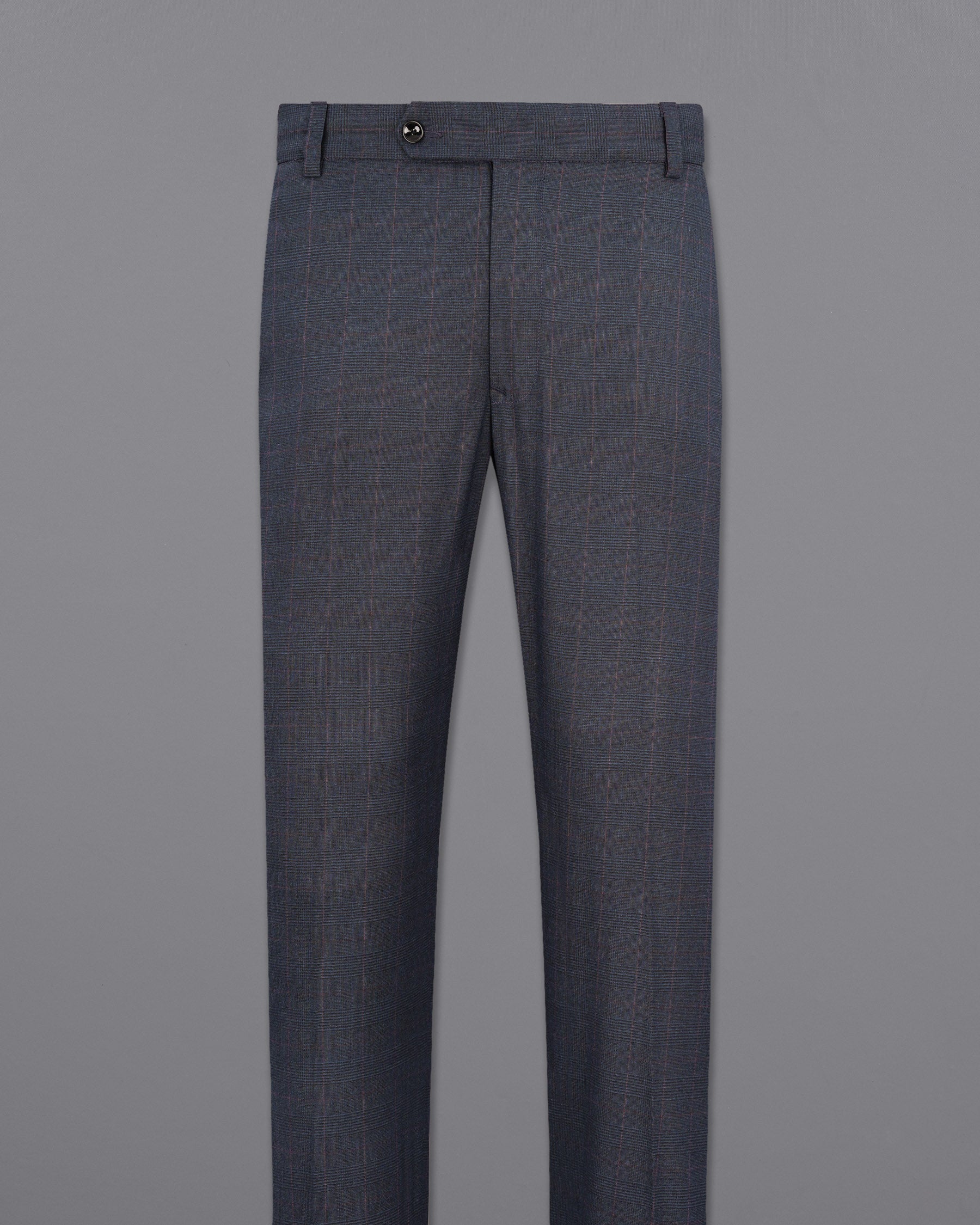 Ebony Subtle Plaid Cross Placket Bandhgala Suit