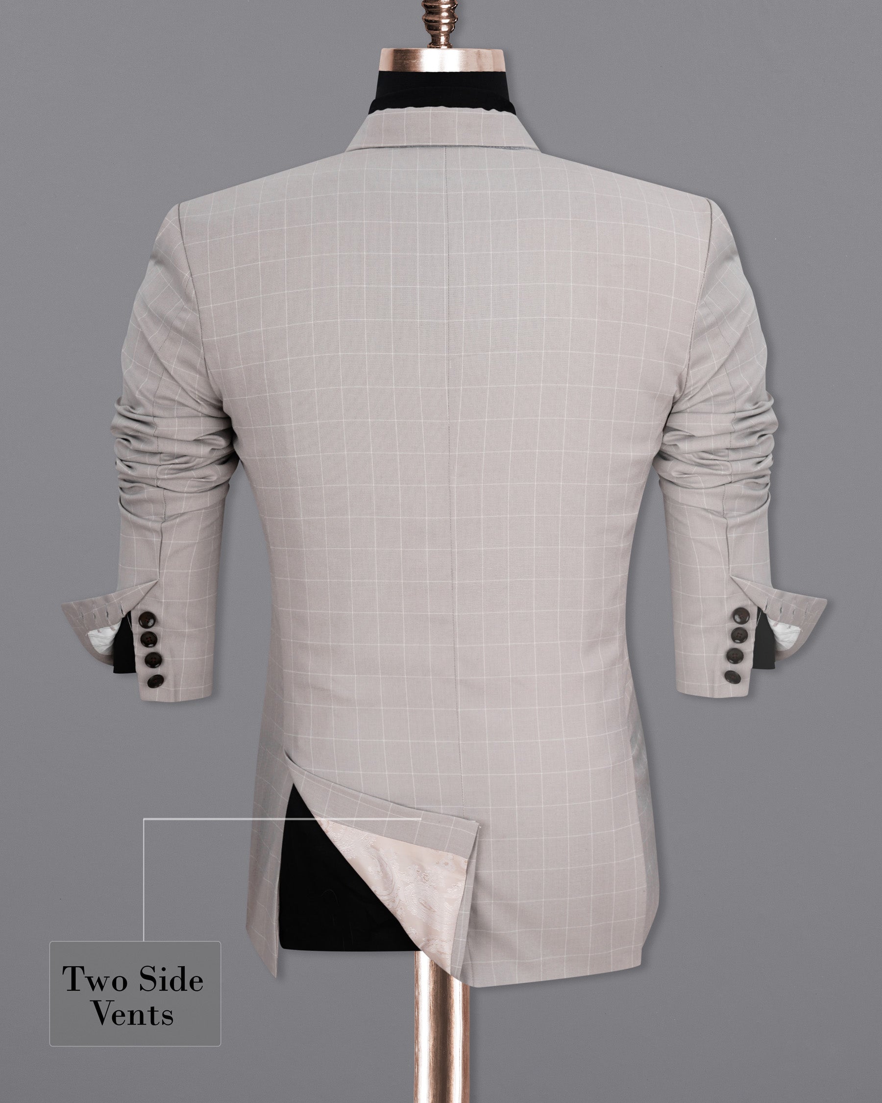 Martini Gray Checkered Double Breasted Suit