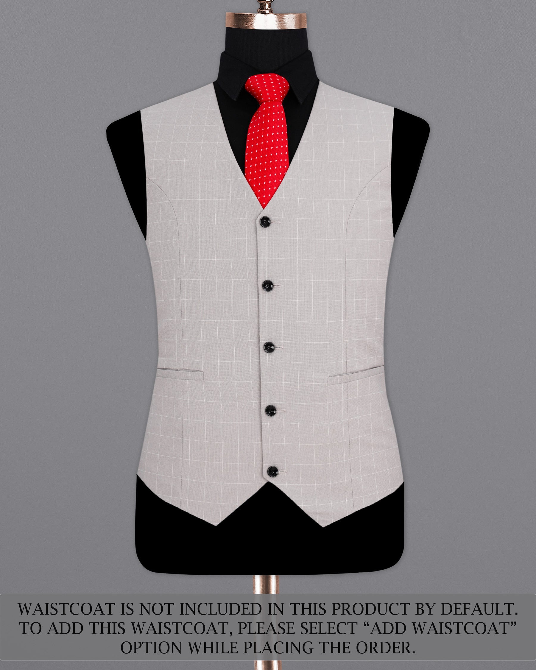 Martini Gray Checkered Double Breasted Suit