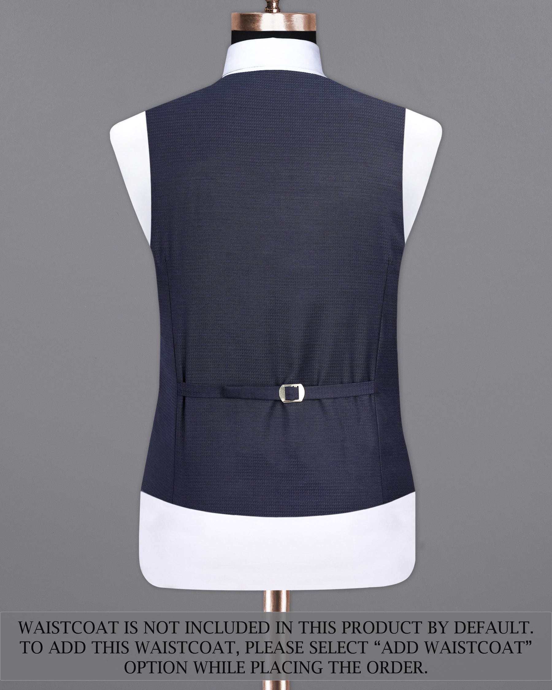 Tuna Navy Blue Micro Triangle Textured Double Breasted Suit