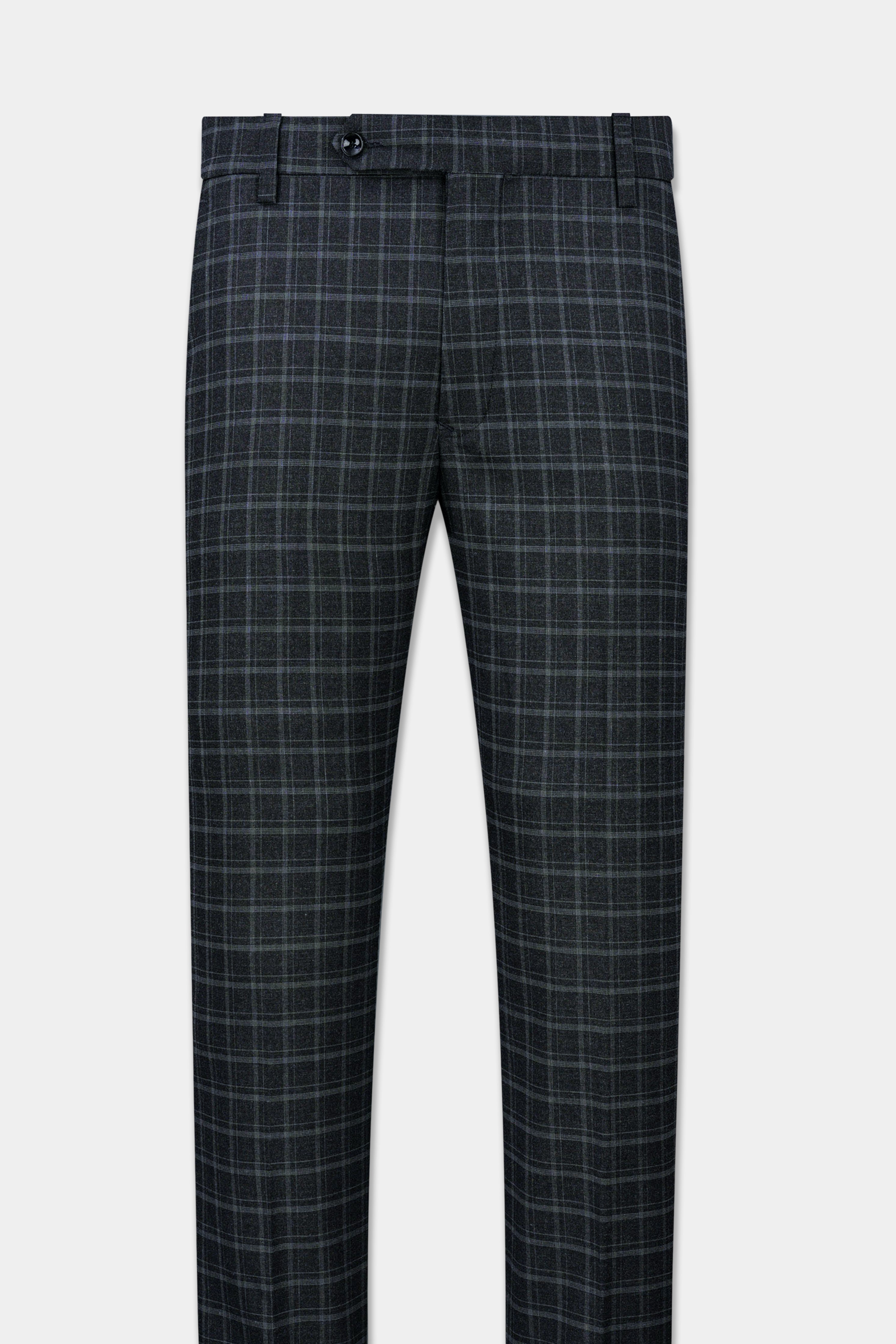 Cape God Gray windowpane Cross Bandhgala Suit