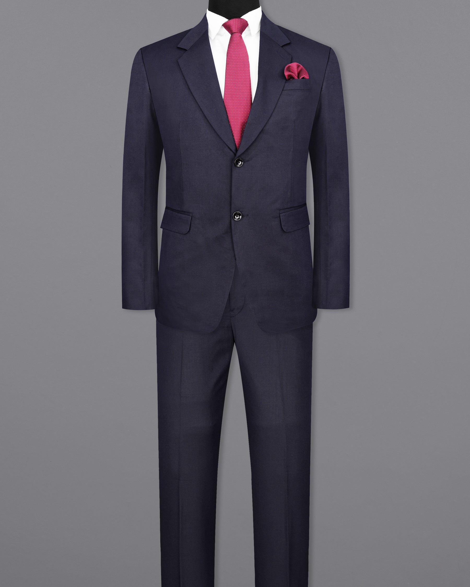 Gunmetal Navy Blue Single Breasted Suit