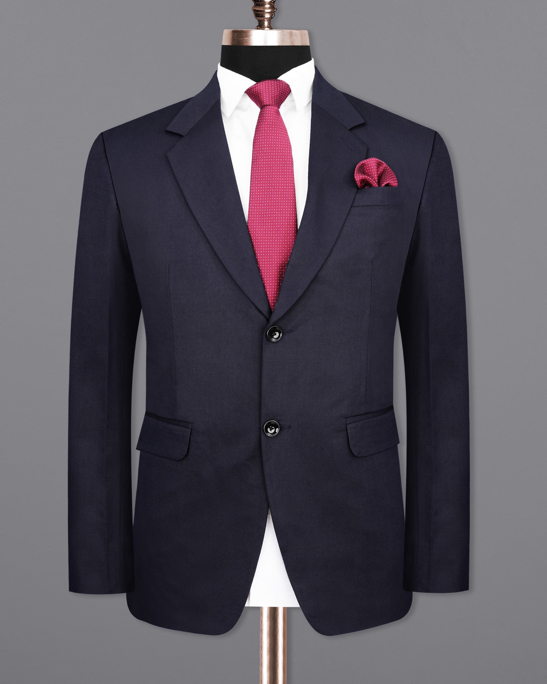 Gunmetal Navy Blue Single Breasted Suit