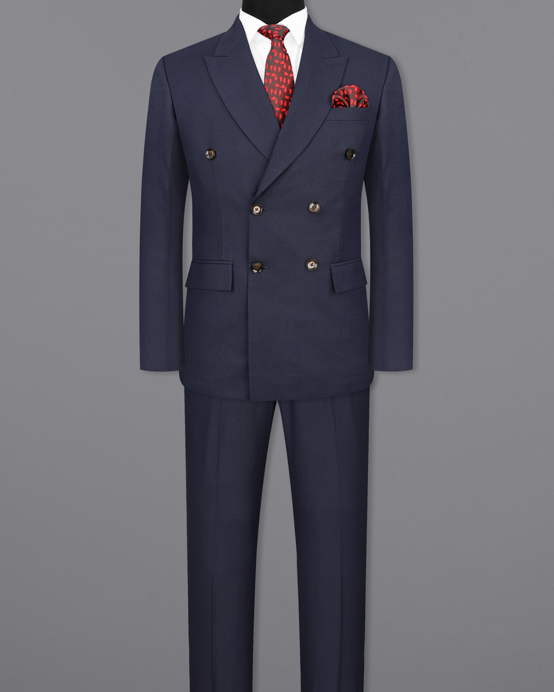 Bleached Cedar Blue Double Breasted Suit