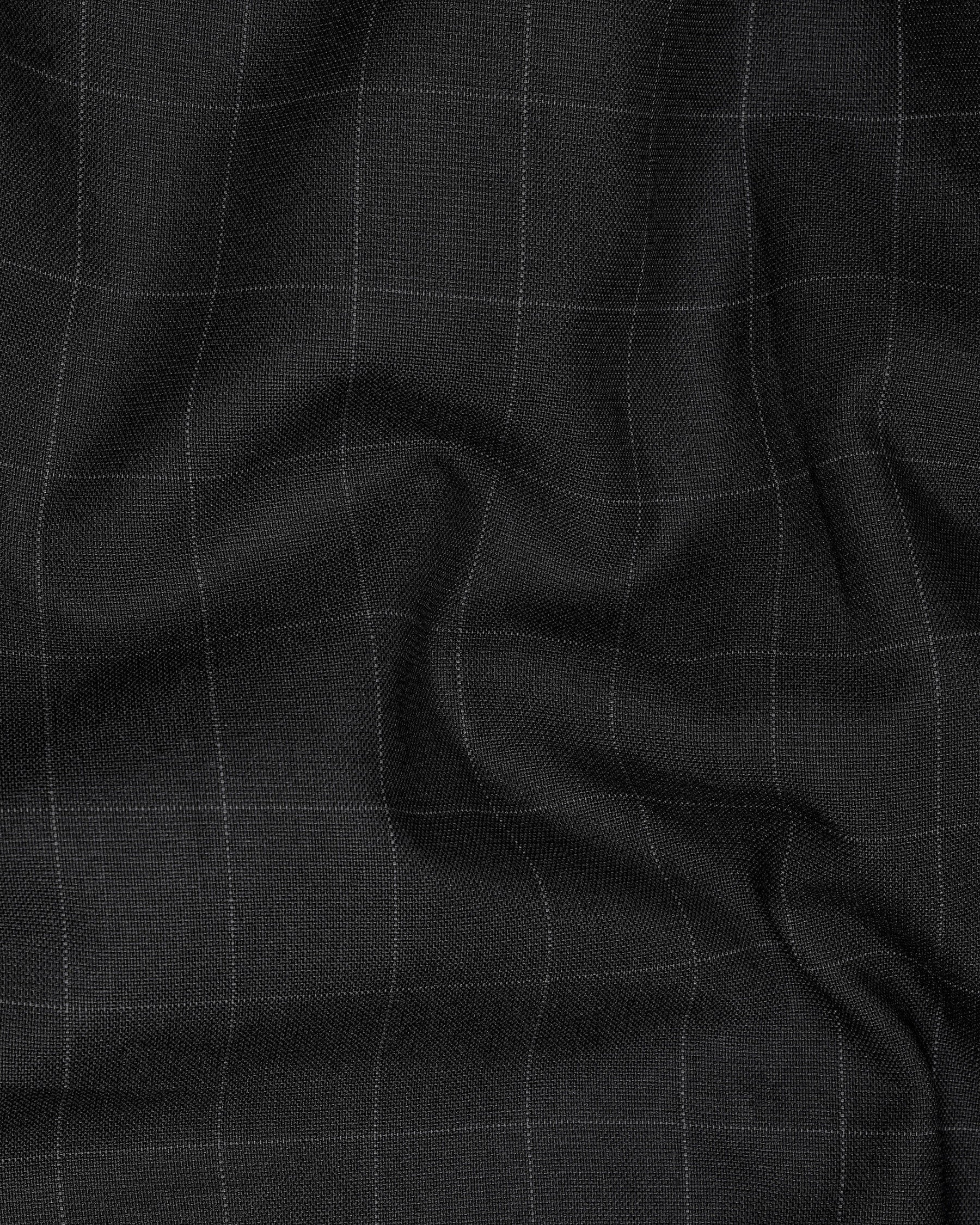 Zeus Black Windowpane Double Breasted Suit