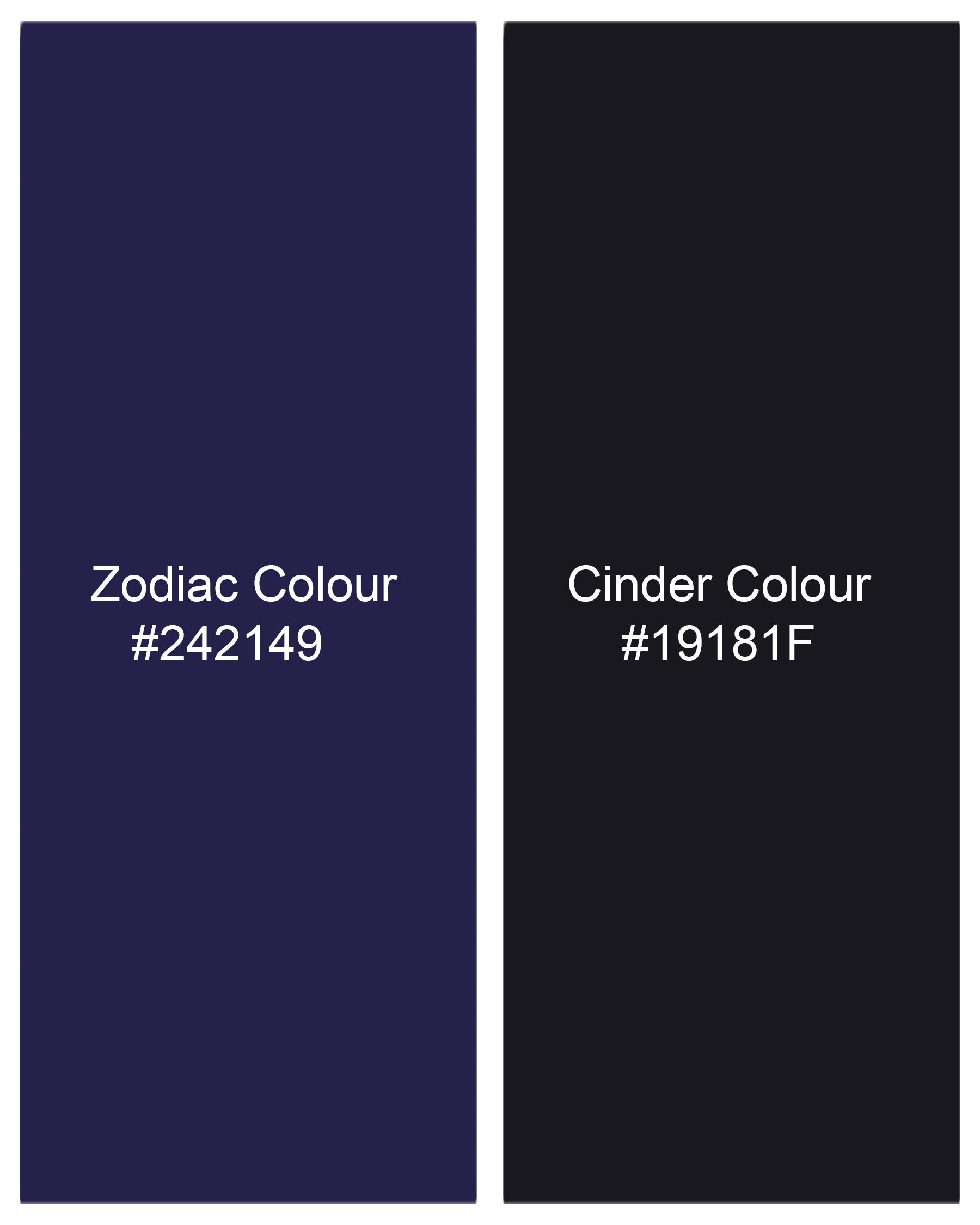 Zodiac Dark Blue Windowpane Cross Placket Bandhgala Suit